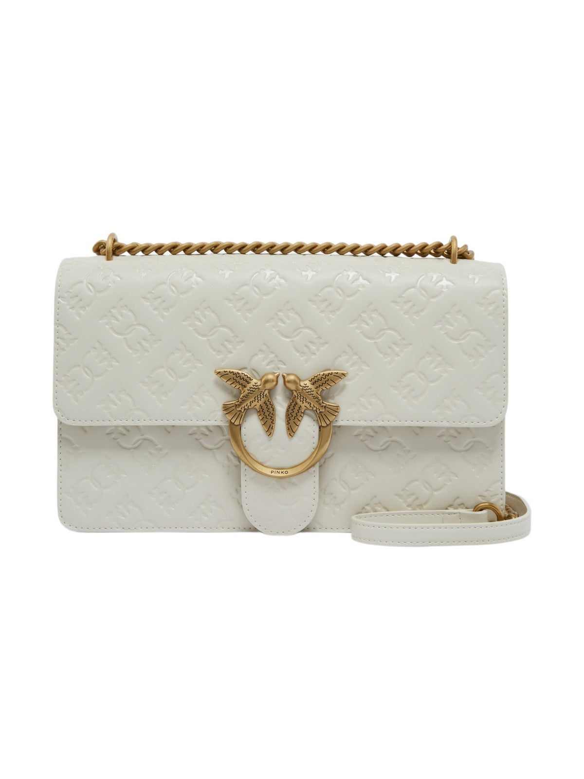 PINKO Borsa Donna Love One Classic Dc Vitello Se 100941-A1YB Z14Q Bianco gioboutiqueweb