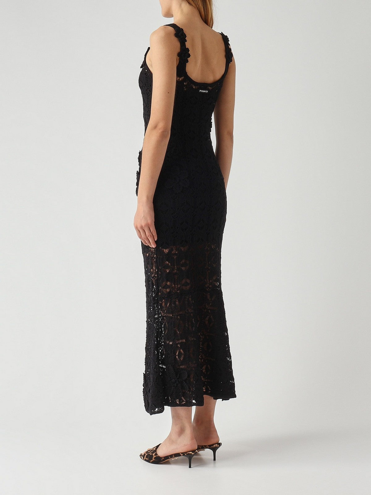 PINKO Abito Donna JUNCUS ABITO CROCHET SEWON FLO 106862-A3B8 Z99 NERO LIMOUSINE