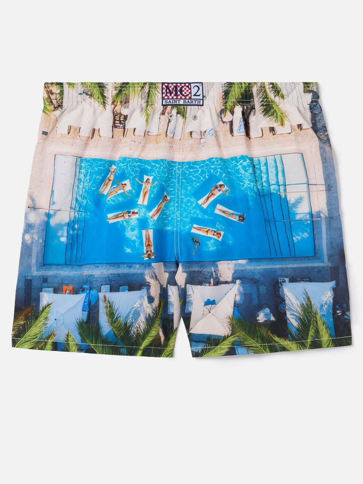 MC2 SAINT BARTH Costume da bagno Uomo GUSTAVIA PLACED PRINT 08216L RD POOL LIFESTYLE 01