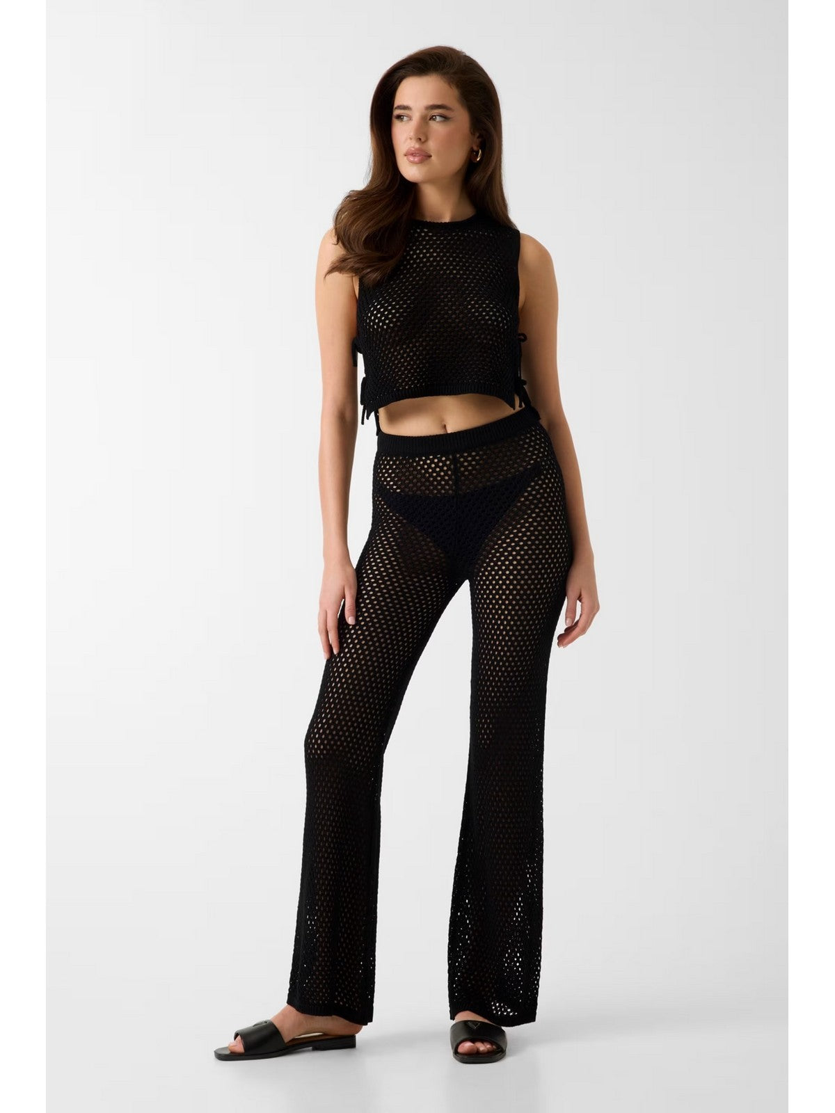 GUESS BEACHWEAR Pantalone Donna LUNA PANT SWRT E6GB05 Z5632 JBLK Jet Black A996 gioboutiqueweb