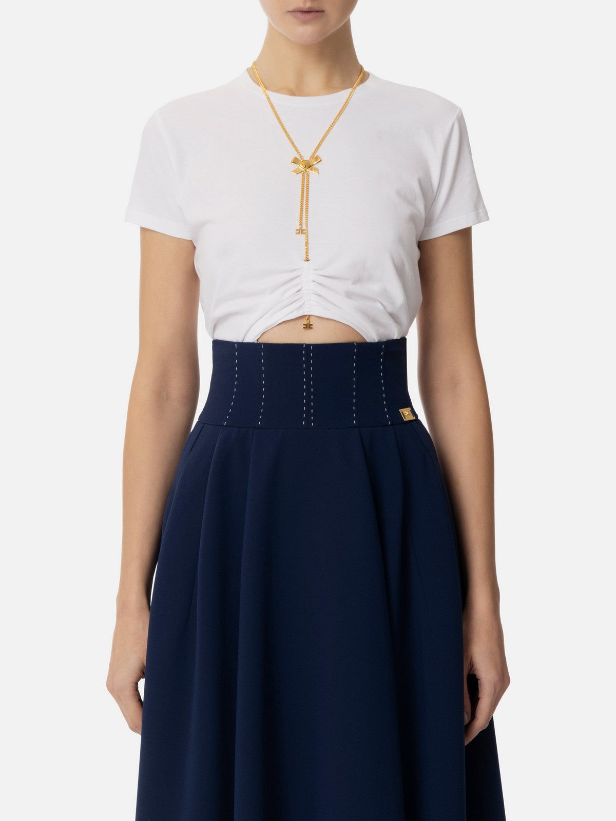 ELISABETTA FRANCHI T-shirt Donna MA00651E2-270 Bianco gioboutiqueweb