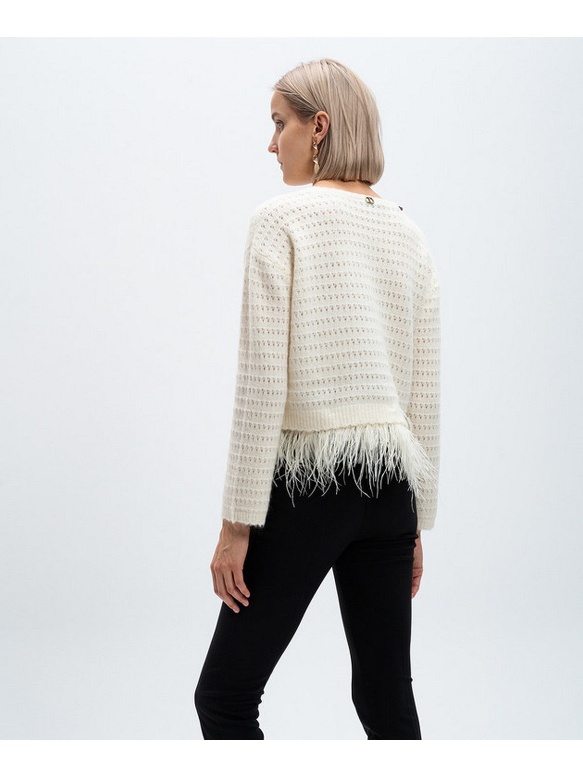 TWINSET Maglione Donna 242TP3251 00282 Bianco gioboutiqueweb