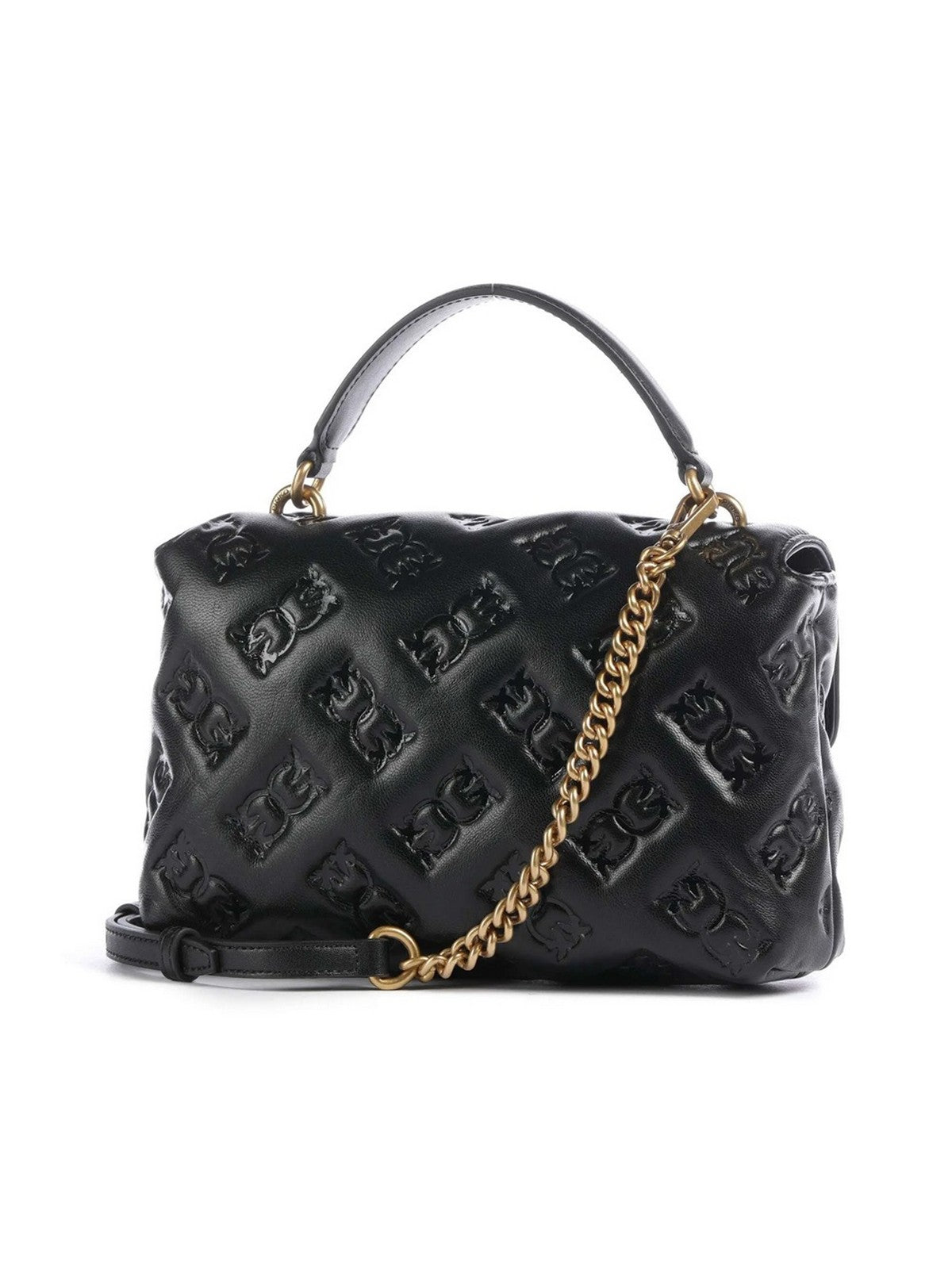 PINKO Borsa Donna LOVE LADY PUFF MINI CL 100044-A2JX Z99Q NERO-ANTIQUE GOLD gioboutiqueweb