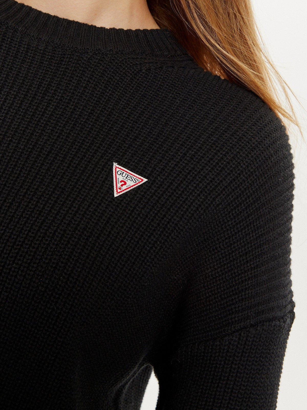 Guess Maglione Woman GJ LS CN Mini Triangle SWTR W4BR08 Z3HM1 JBLK BLACK