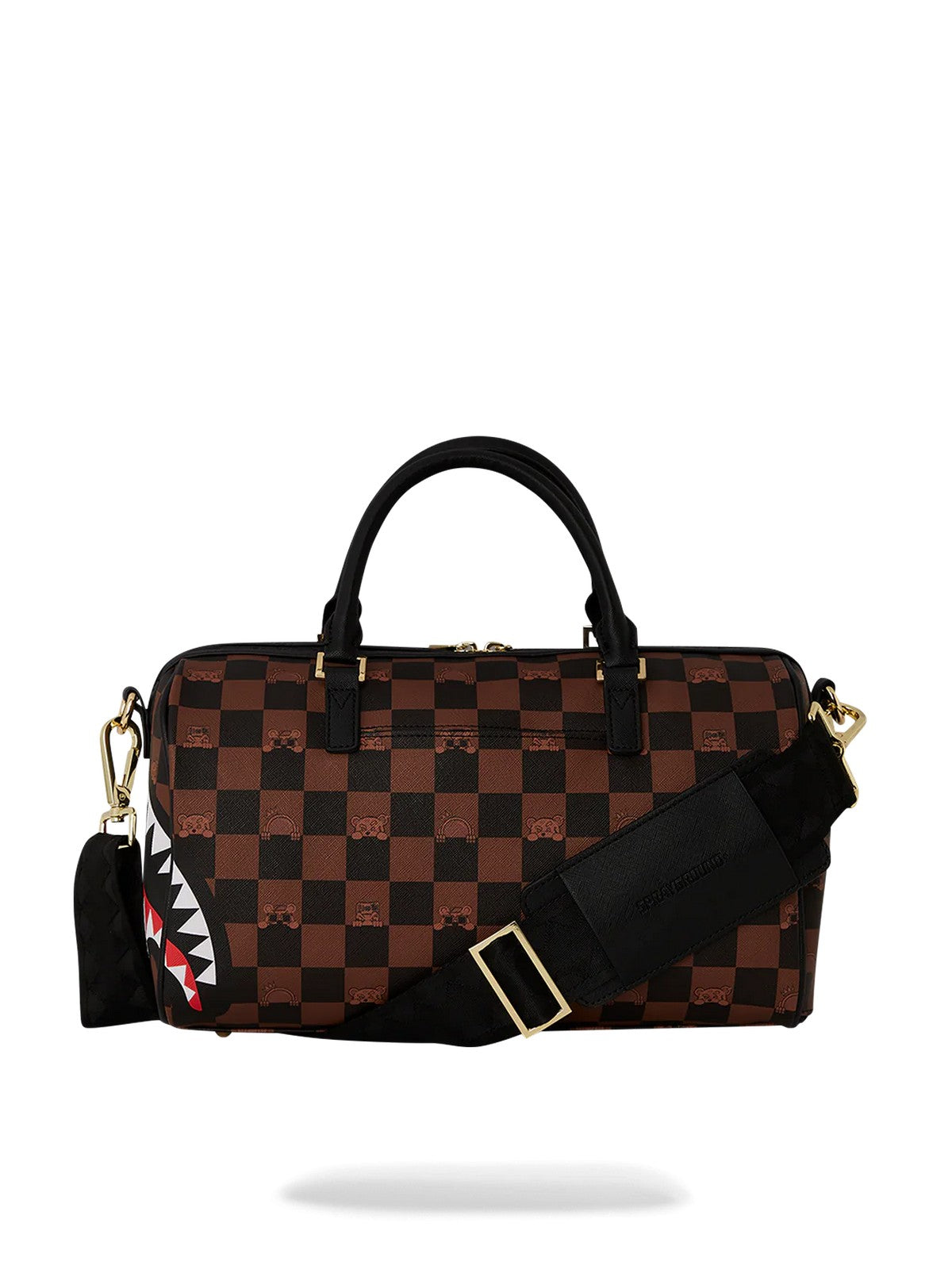 SPRAYGROUND Borsa Donna PEEKING CHARACTER CHECK MINI DUFFEL 910D7507NSZ Marrone gioboutiqueweb