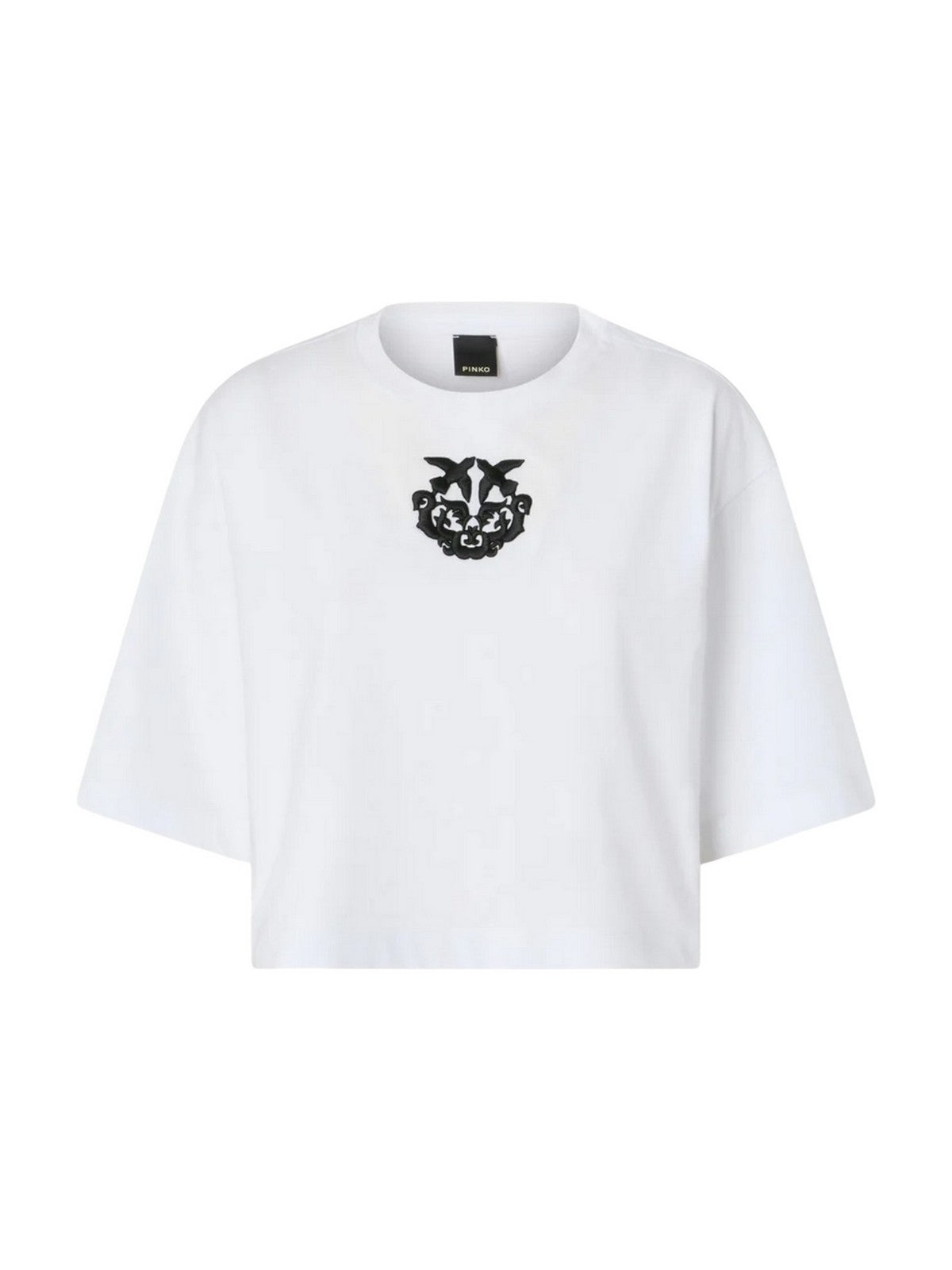 PINKO T-shirt Donna BORGHETTO T-SHIRT JERSEY LOGO 106814-A3AM Z04 BIANCO BRILL.