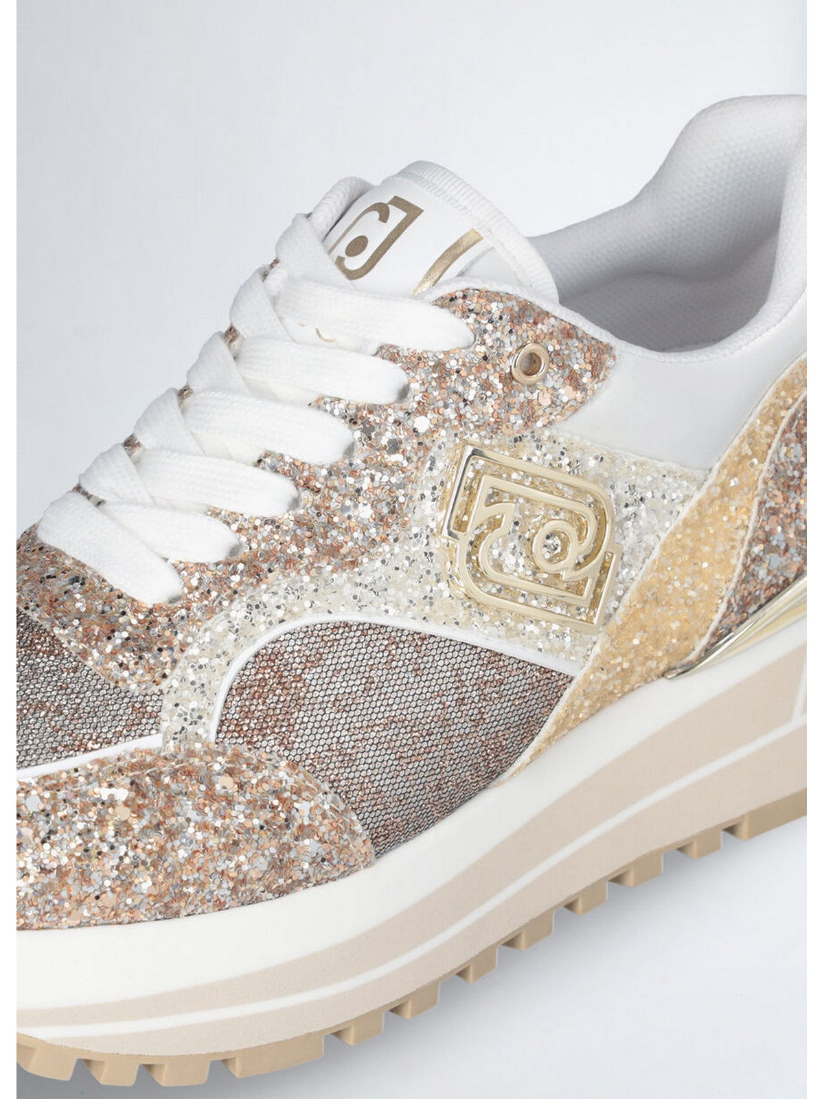 LIU JO Sneaker Donna LIU JO MAXI WONDER 73 BA5015TX007 00529 GLITTER GOLD gioboutiqueweb
