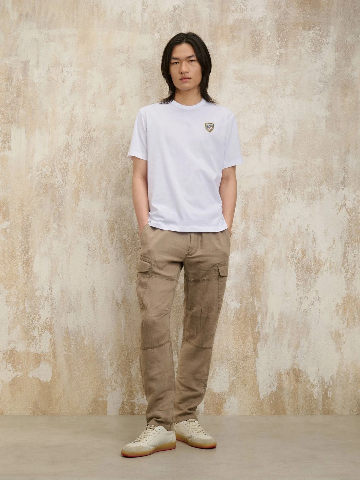 BLAUER T-shirt Uomo FAXON 25SBLUH02194 004547 100 Bianco gioboutiqueweb