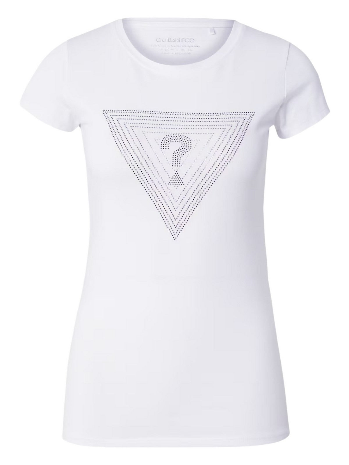 GUESS T-shirt Donna SS TRIANGLE OMBRE R3 TEE W5GI43 KA0Q1 G011 Bianco gioboutiqueweb