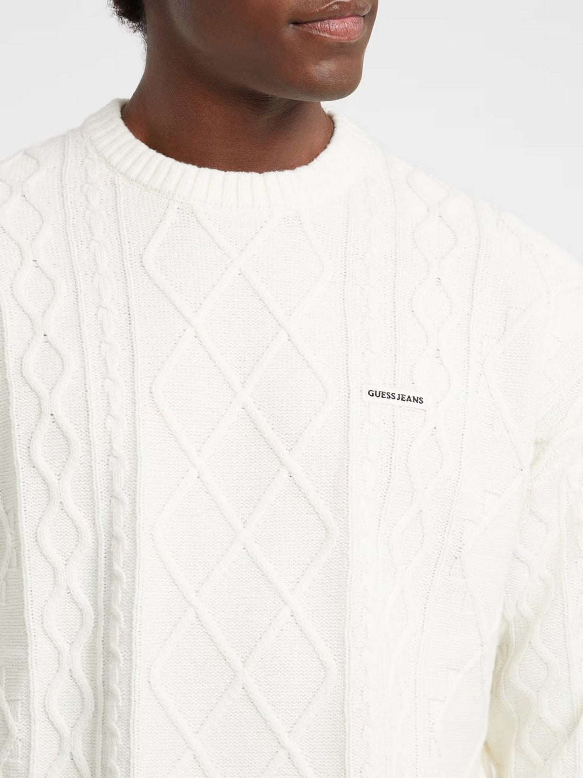 GUESS Maglione Uomo GJ LS CN CABLE SWTR M5BR04 Z0561 G293 WARM WHITE