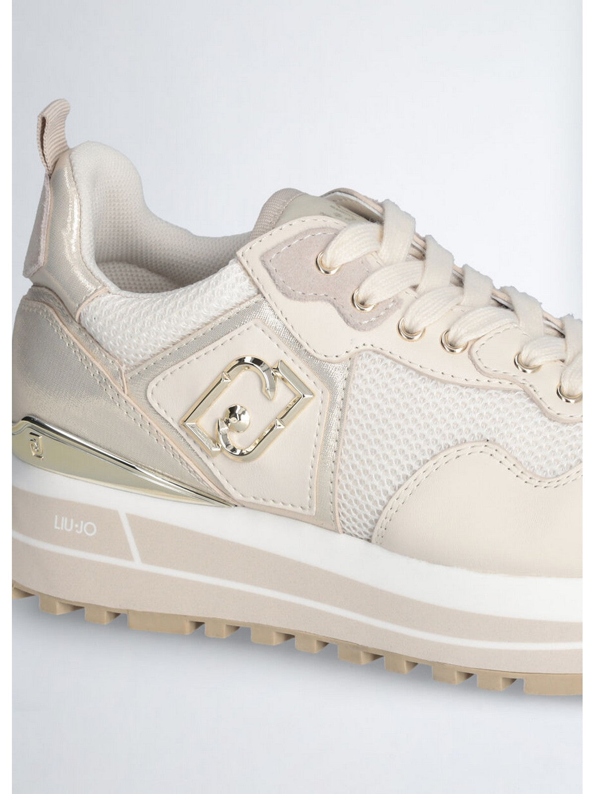LIU JO Sneaker Donna LIU JO MAXI WONDER 01 BA5013PX602 S1185 LEATHER//MESH/L IVORY gioboutiqueweb