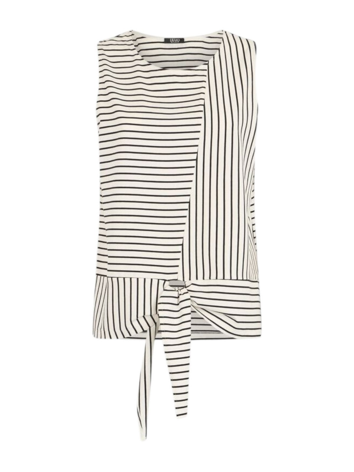 LIU JO BEACHWEAR T-shirt Donna VA5183J4909 M9172 SNOW WHITE/RIGA NERO gioboutiqueweb