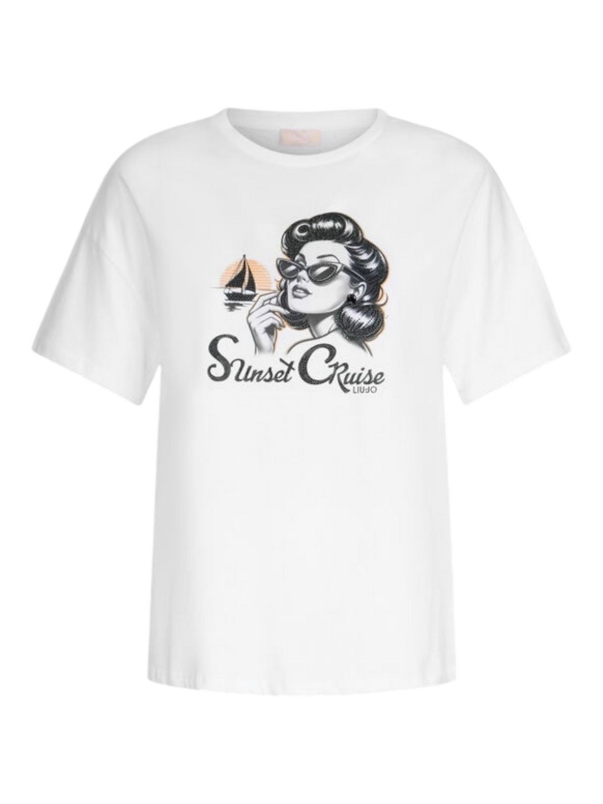 LIU JO WHITE T-shirt Donna WA5342JS923 M9504 Bianco gioboutiqueweb