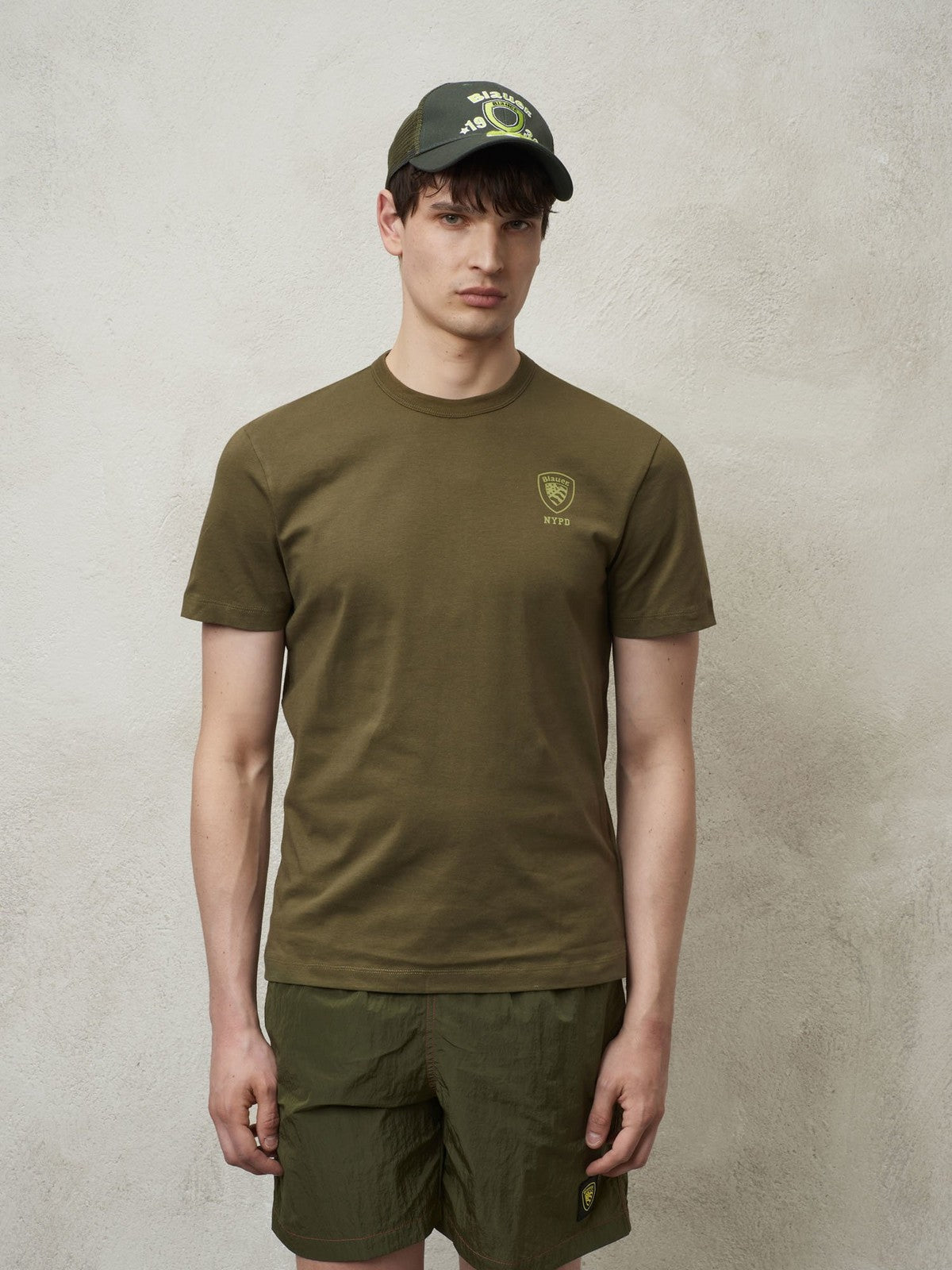 T-shirt Blauer et poteau masculin 24SBLUH02143 004547 685 vert