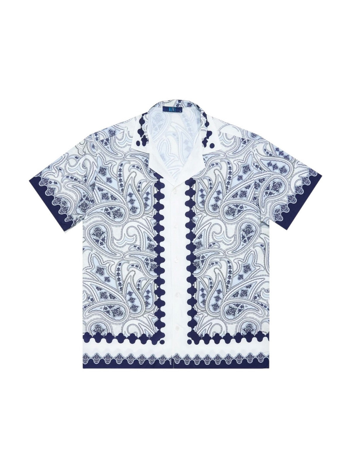 MOVE be different Camicia Uomo CAMICIA BOWLING PRINT J BIANCO/BLU gioboutiqueweb