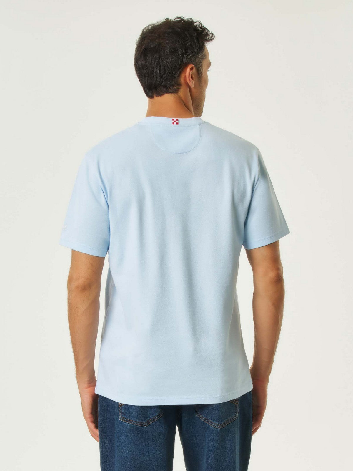 MC2 SAINT BARTH T-shirt Uomo BAKEWELL 00132L PIQUET 31 LIGHT BLUE