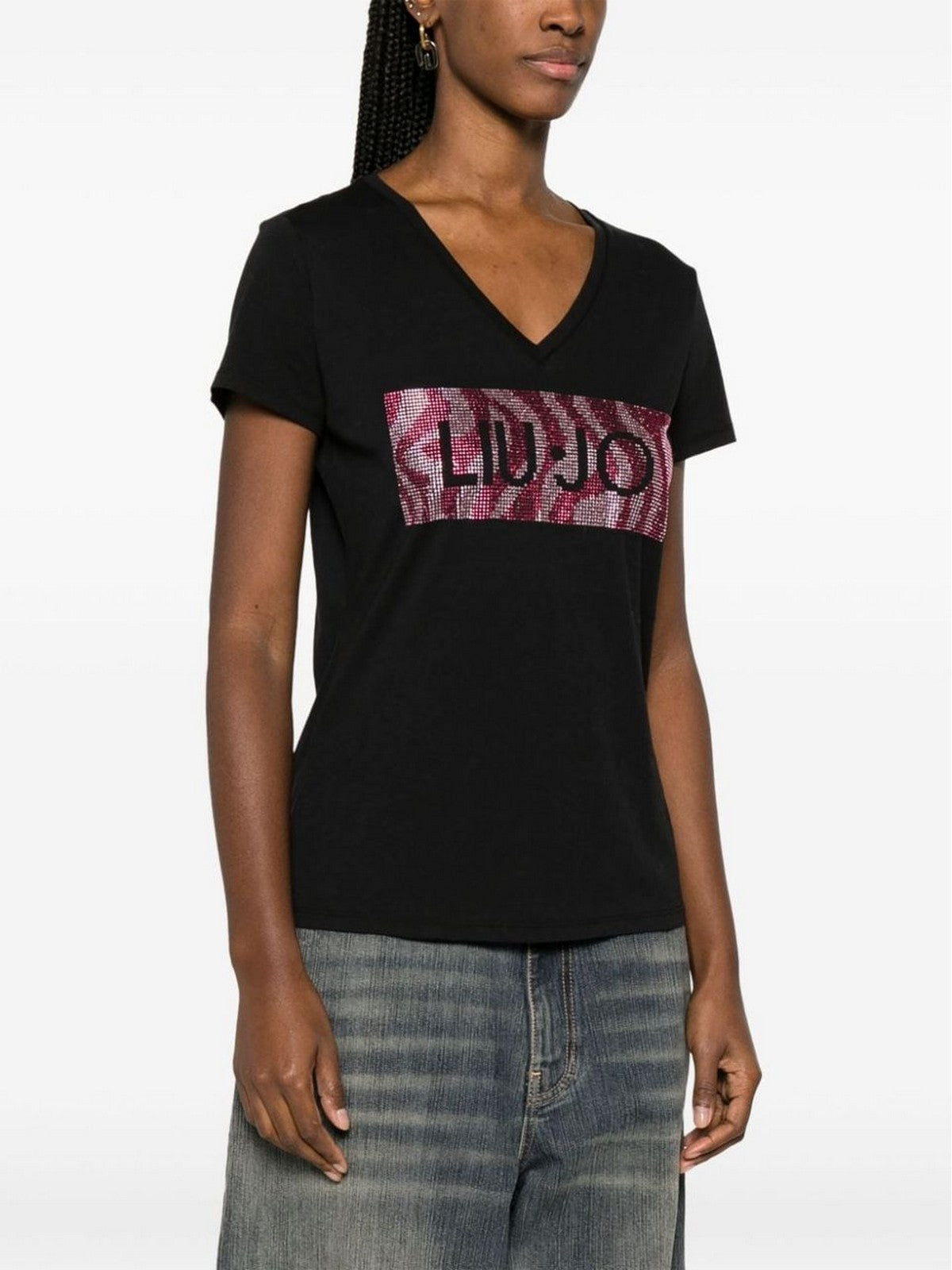 Liu Jo White T-Shirt und Pole Woman W4019JS923 Q9993 Schwarz