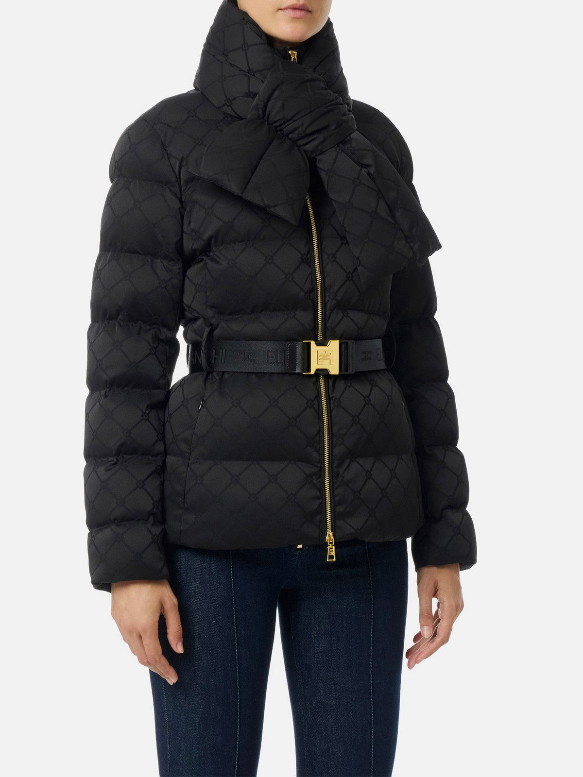 ELISABETTA FRANCHI Piumino Donna PI83D56E2 110 Nero gioboutiqueweb