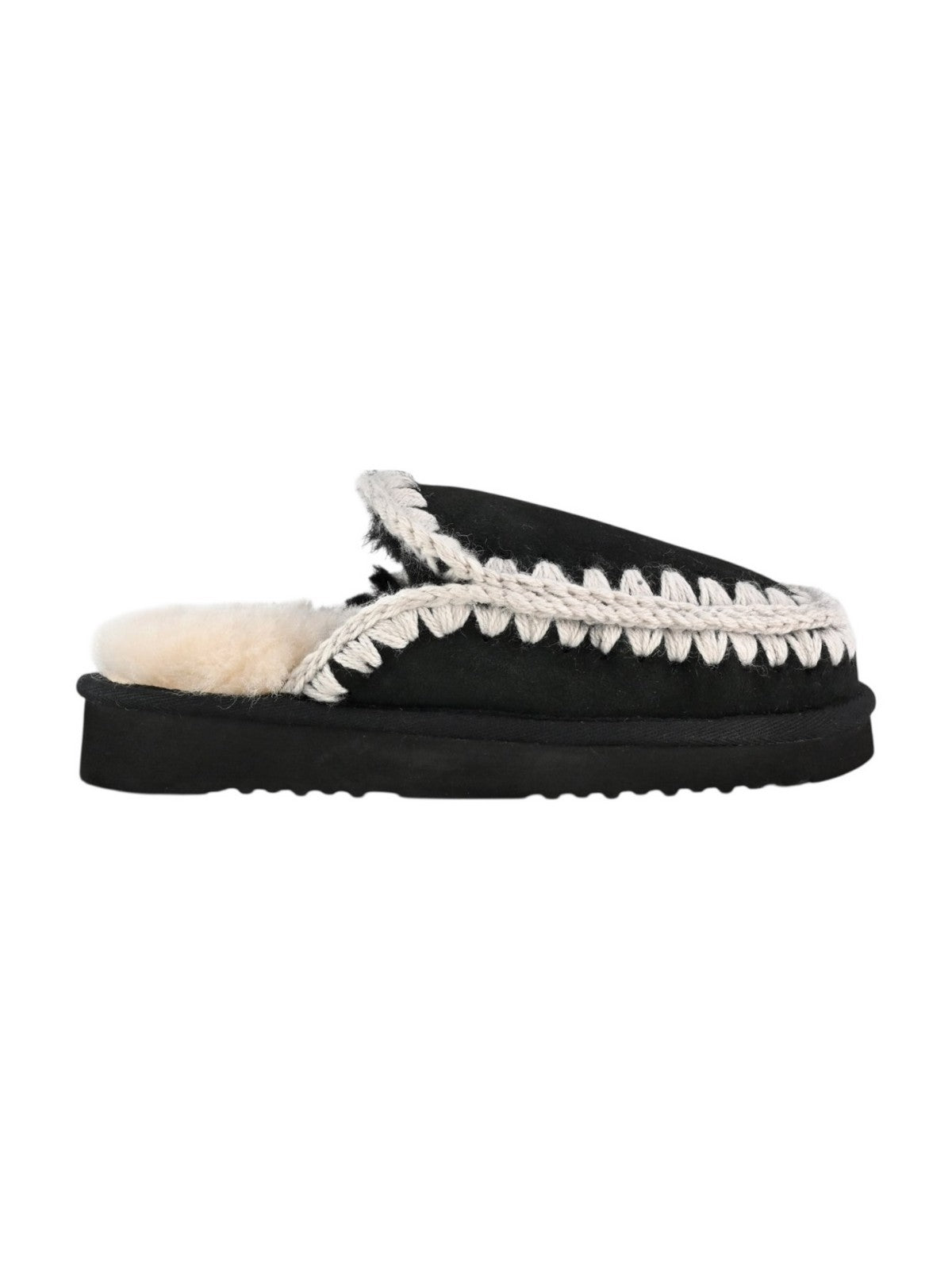 MOU Ciabatta Donna Eskimo slipper MU.FW101125A BKWHI BLACK/WHITE