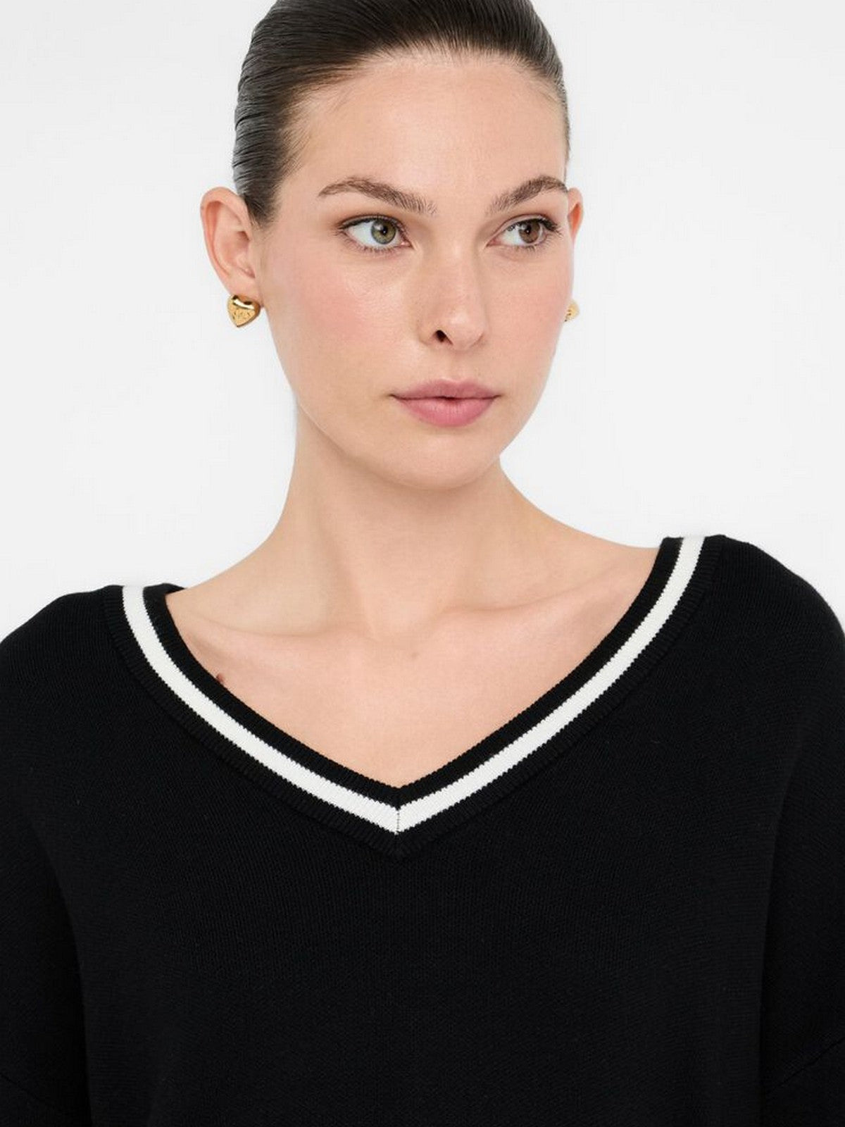 LIU JO SPORT Maglione Donna TF5229MS59L 03N66 Nero/bianco latte