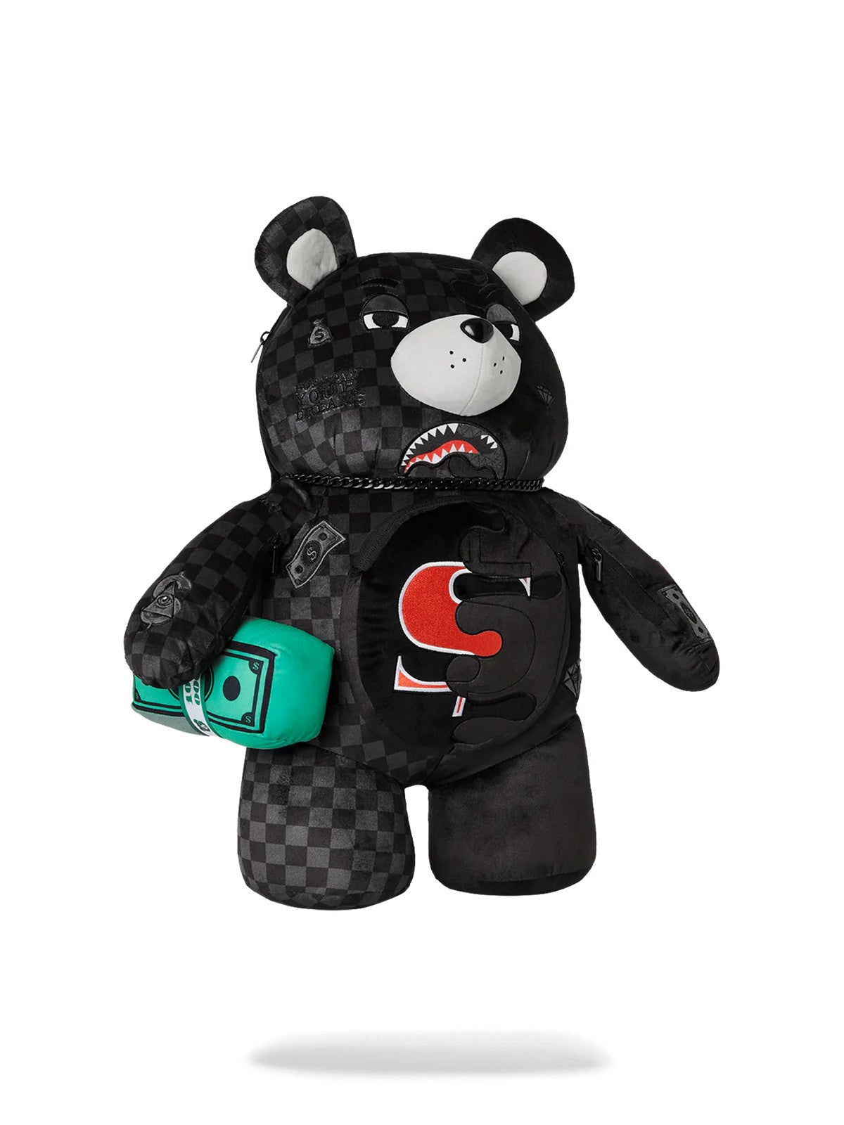 SPRAYGROUND Zaino Uomo UNFINISHED SHARK TEDDY BEAR 910B7476NSZ Grigio gioboutiqueweb