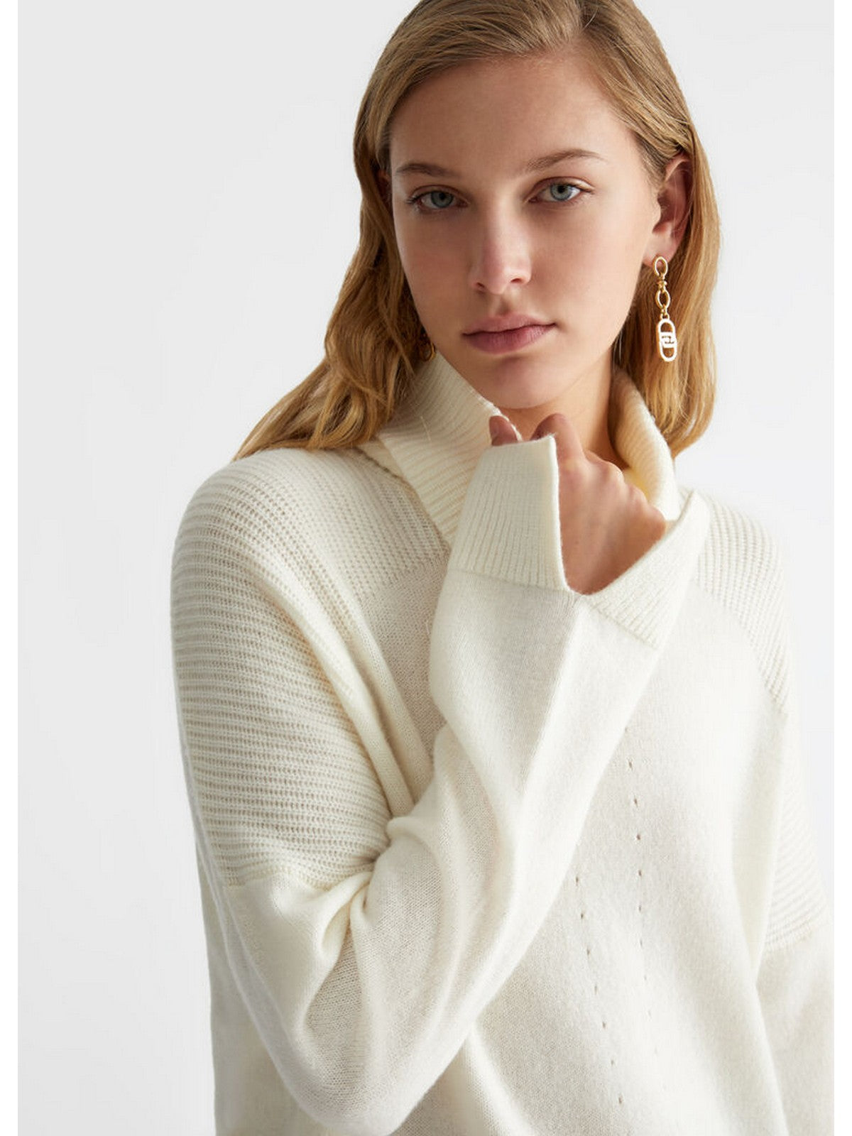 LIU JO WHITE Maglione dolcevita Donna WF4434MS009 10701 Bianco gioboutiqueweb