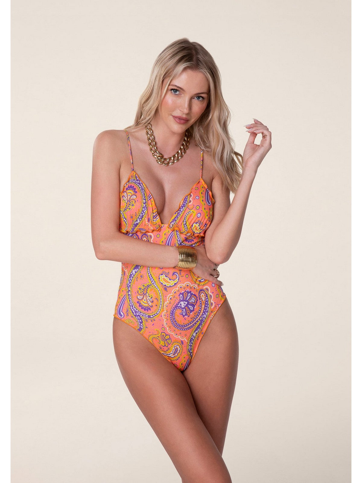 F ** k Mujer de vestuario de baño FK24-1342x11 Naranja