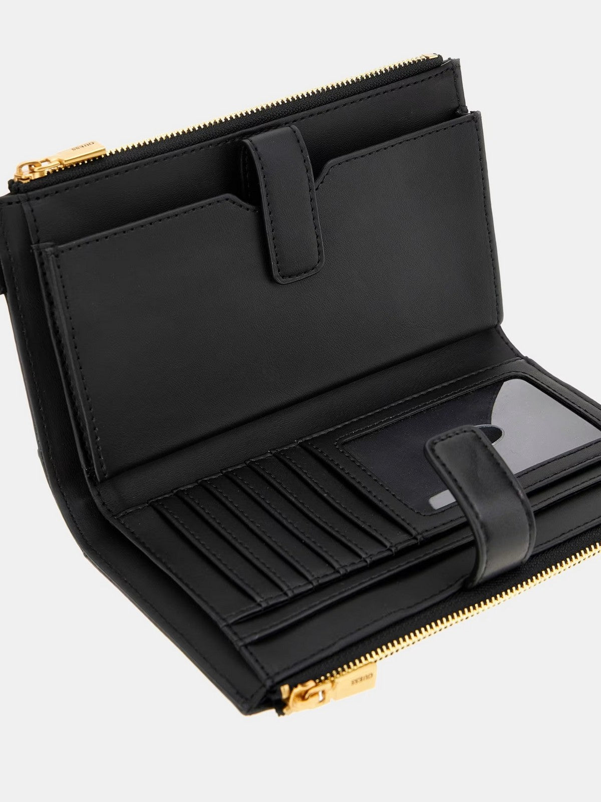 GUESS Portafoglio Donna Laurel Slg Large Zip SWVA85 00570 BLA Nero gioboutiqueweb