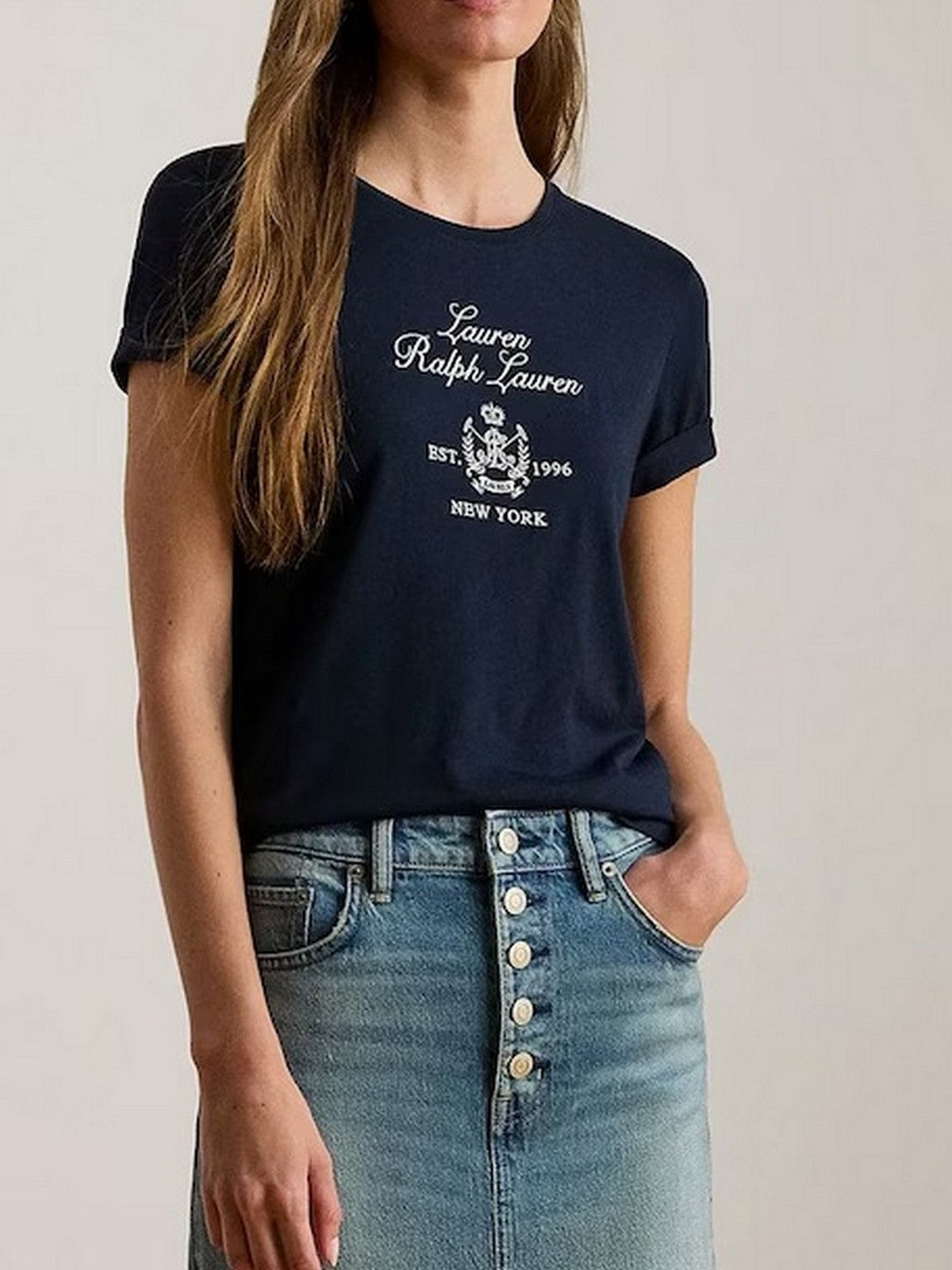 LAUREN RALPH LAUREN T-shirt Donna KATLIN-SHORT SLEEVE-T-SHIRT 200P03725 001 LAUREN NAVY
