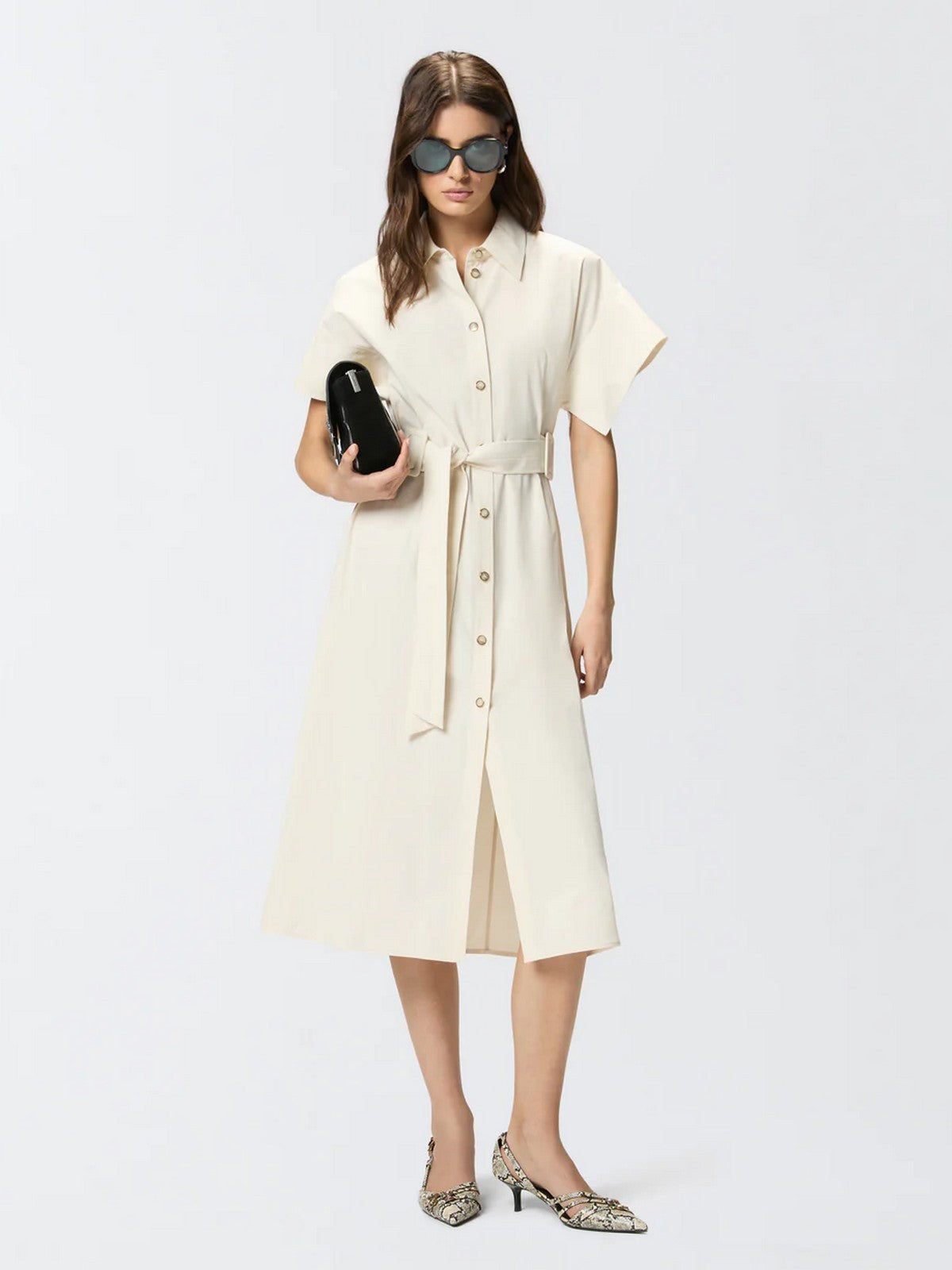 PINKO Abito Donna ALESHA ABITO COTONE FLUIDO 106309-A2ER C03 BEIGE G. MAROSO