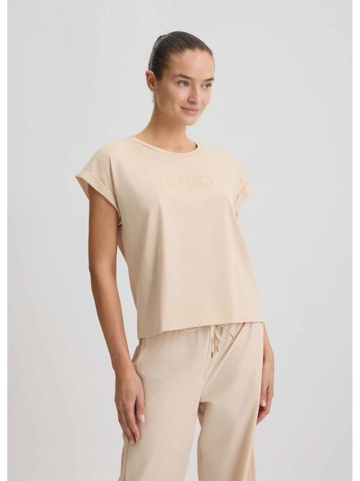 LIU JO SPORT T-shirt Donna TA5181JS003 M9181 Natural beige LiuJo gioboutiqueweb