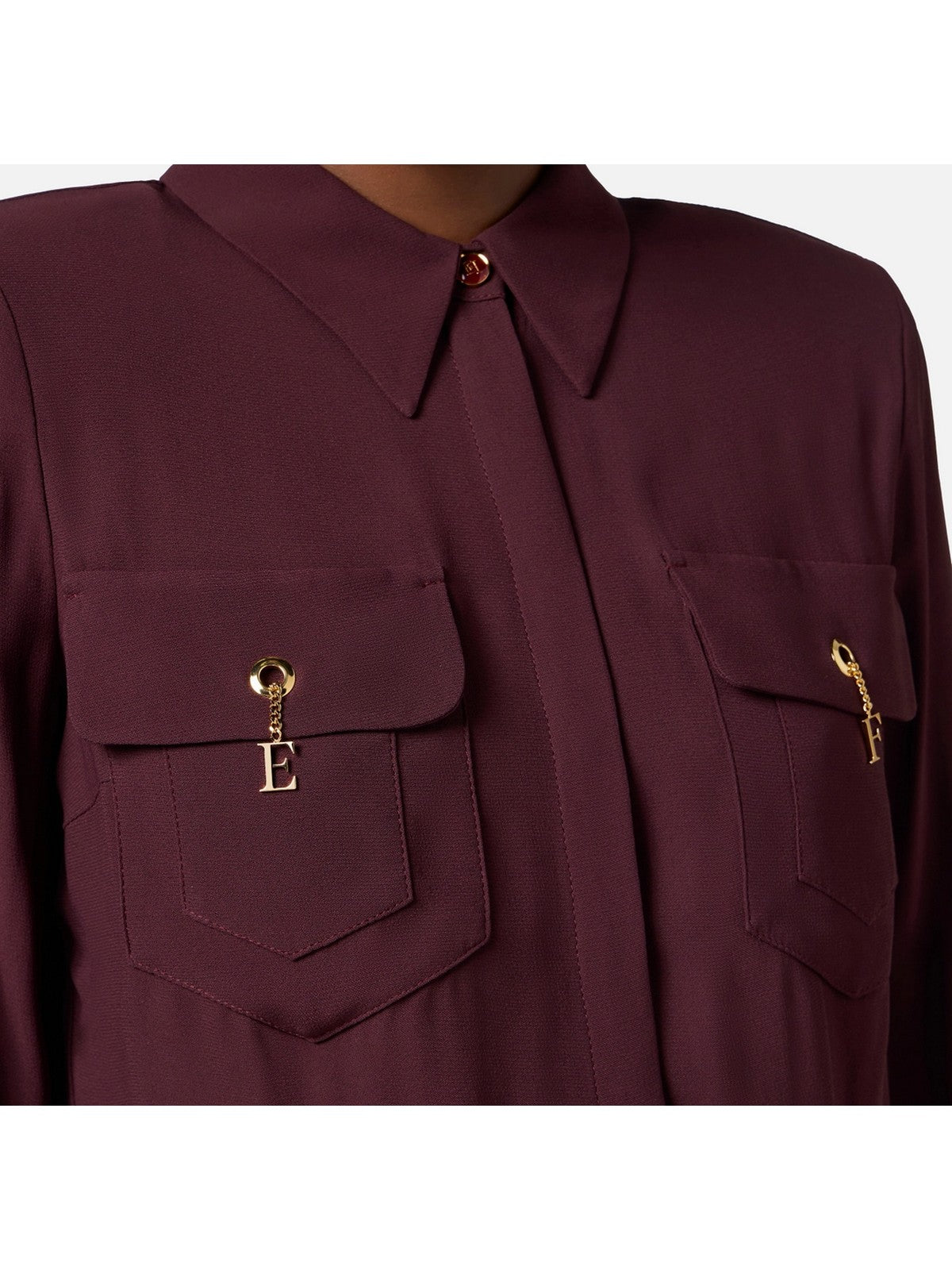 ELISABETTA FRANCHI Camicia Donna CA12256E2 EA4 MERLOT gioboutiqueweb