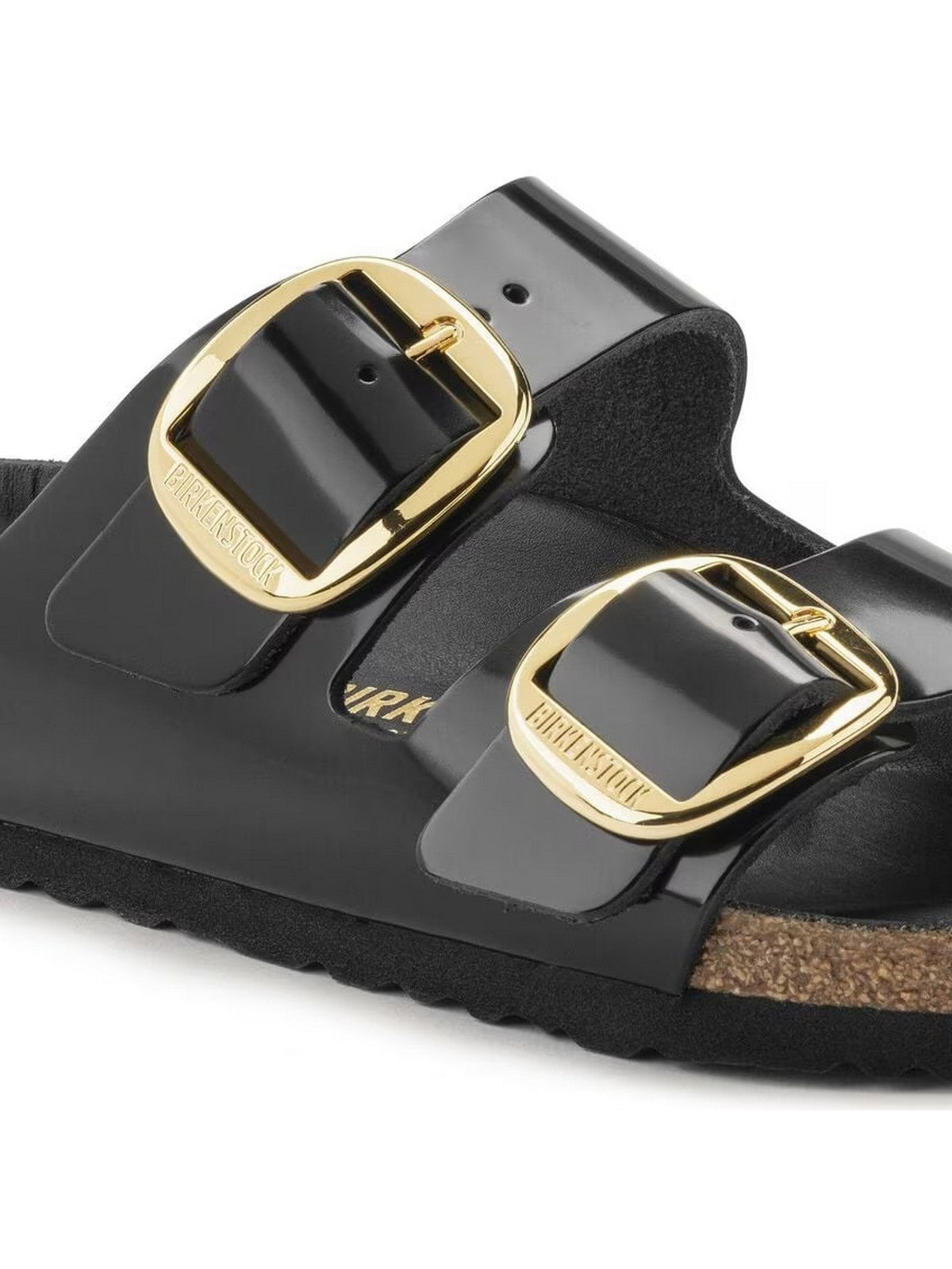 BIRKENSTOCK Sandalo Donna Arizona Big Buckle HEX shine black,Natural Leather 1021476 Nero