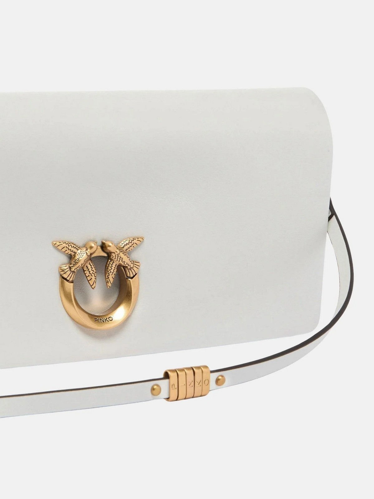 PINKO Borsa Donna CLICK SOFT HORIZONTAL CLASSIC 106022-A0QO Z15Q BIANCO NEMBO-ANTIQUE GOLD