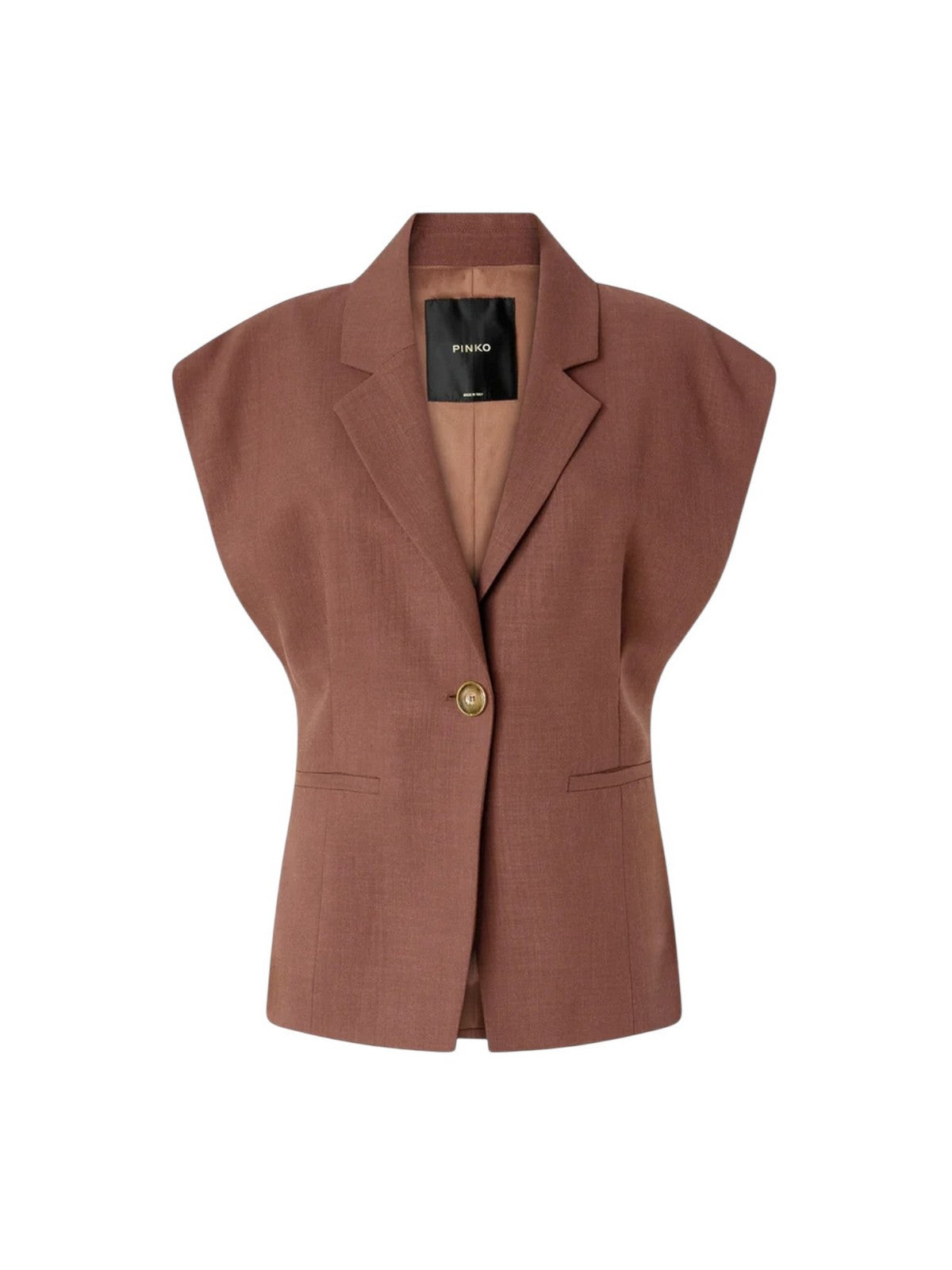 PINKO Gilet Donna FLOELLA GIACCA FRISOTTINO 106509-A2W6 L78 MARRONE TERRA X PIANTE