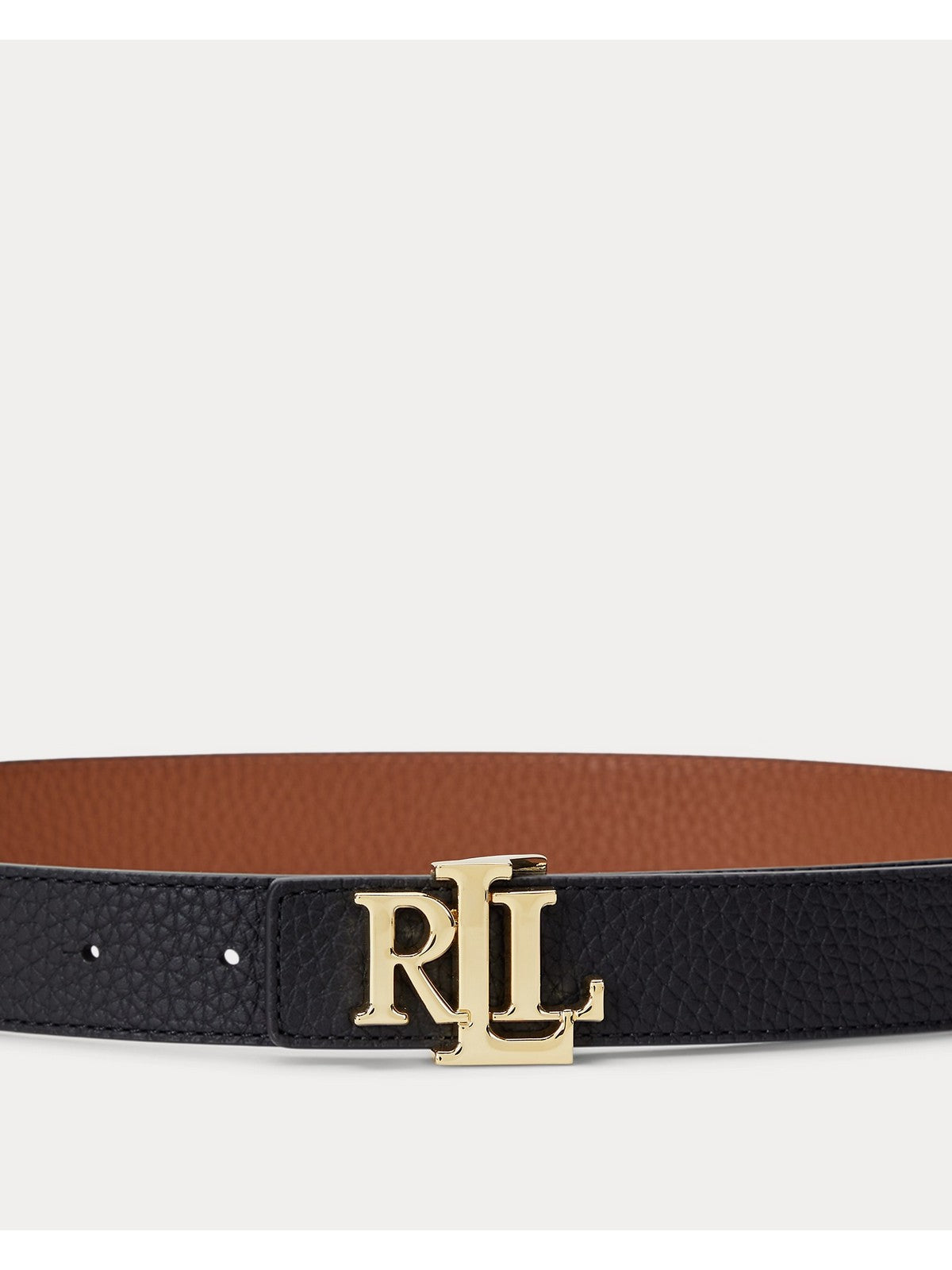 LAUREN RALPH LAUREN Cintura Donna REV LRL 30-BELT-MEDIUM BLACK/LAUREN TAN - 412912039 001