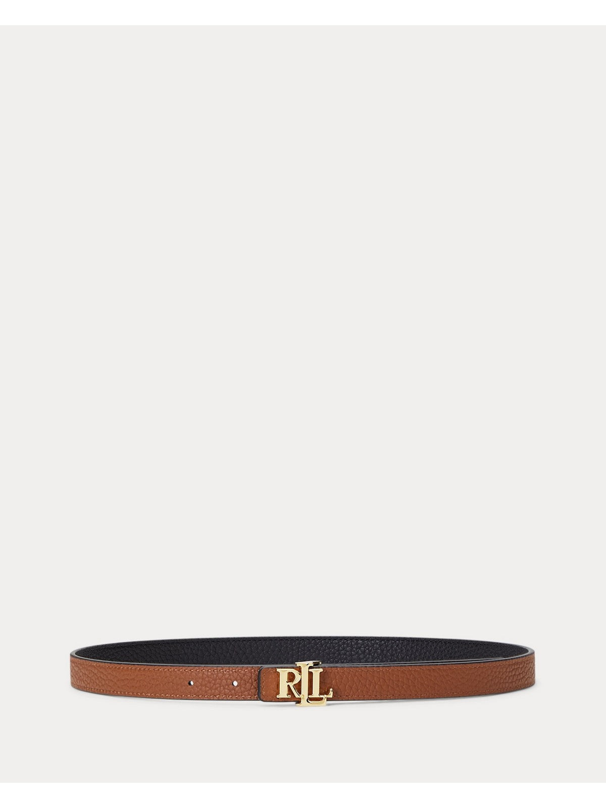 LAUREN RALPH LAUREN Cintura Donna REV LRL 20-BELT-SKINNY BLACK/LAUREN TAN - 412912038 001