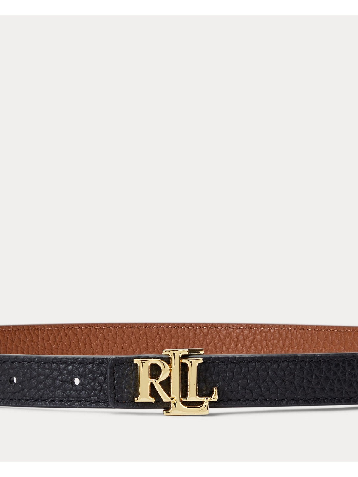 LAUREN RALPH LAUREN Cintura Donna REV LRL 20-BELT-SKINNY BLACK/LAUREN TAN - 412912038 001