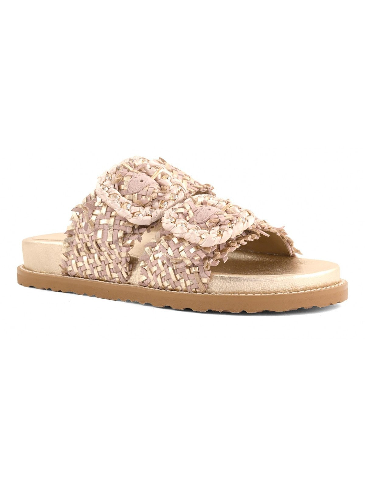 Coral Blue Ciabatta Donna Woven leather sandal - CB.K226.01 GOL