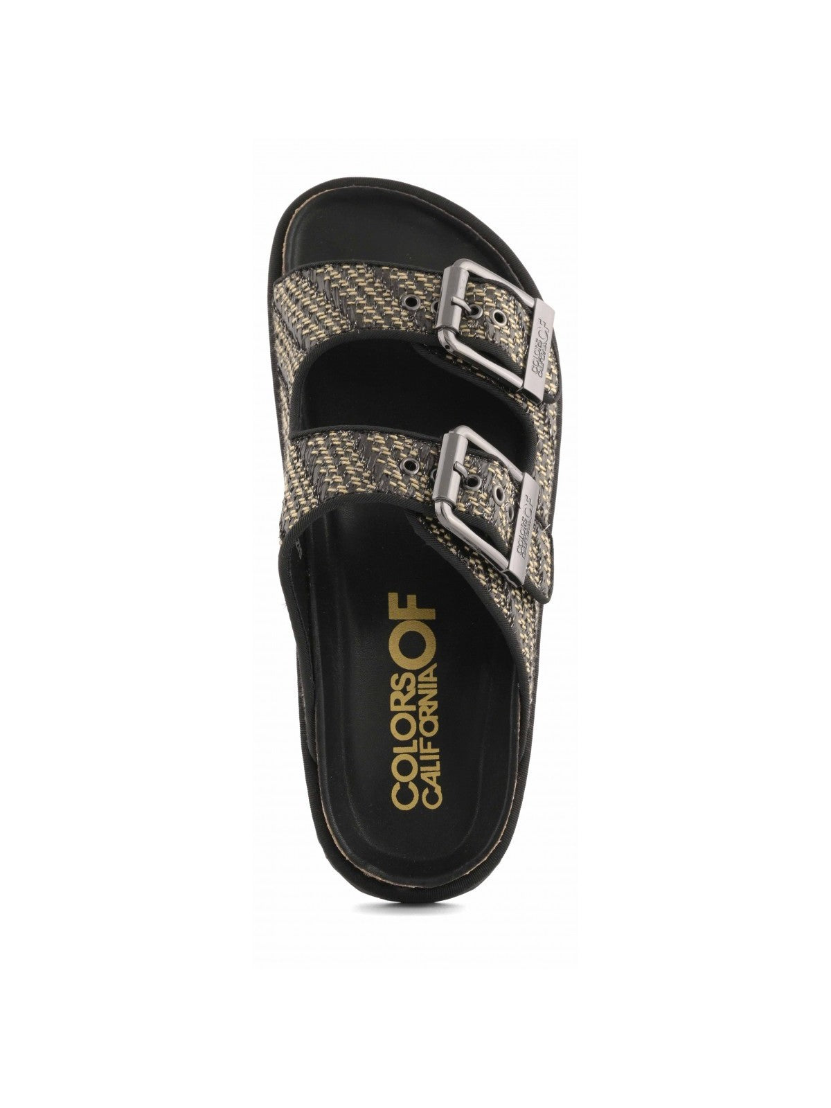 Colors Of California Sandalo Donna Two buckle sandal metal rafia - HC.BIOW600 BLA