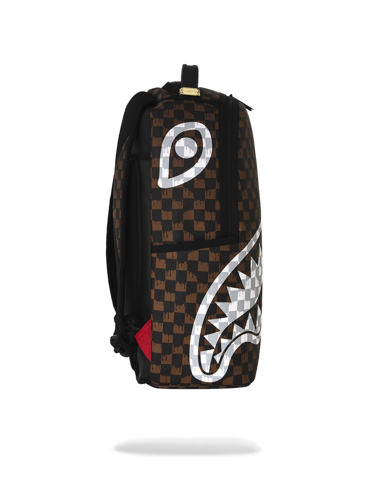 SPRAYGROUND Zaino Unisex adulto BROWN AND CREAM DRIP CHECK SHARK BACKPACK - 910B8552NSZ gioboutiqueweb