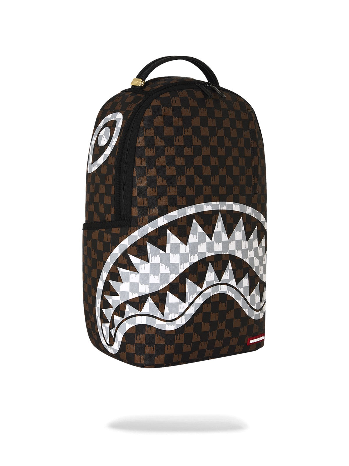 SPRAYGROUND Zaino Unisex adulto BROWN AND CREAM DRIP CHECK SHARK BACKPACK - 910B8552NSZ gioboutiqueweb