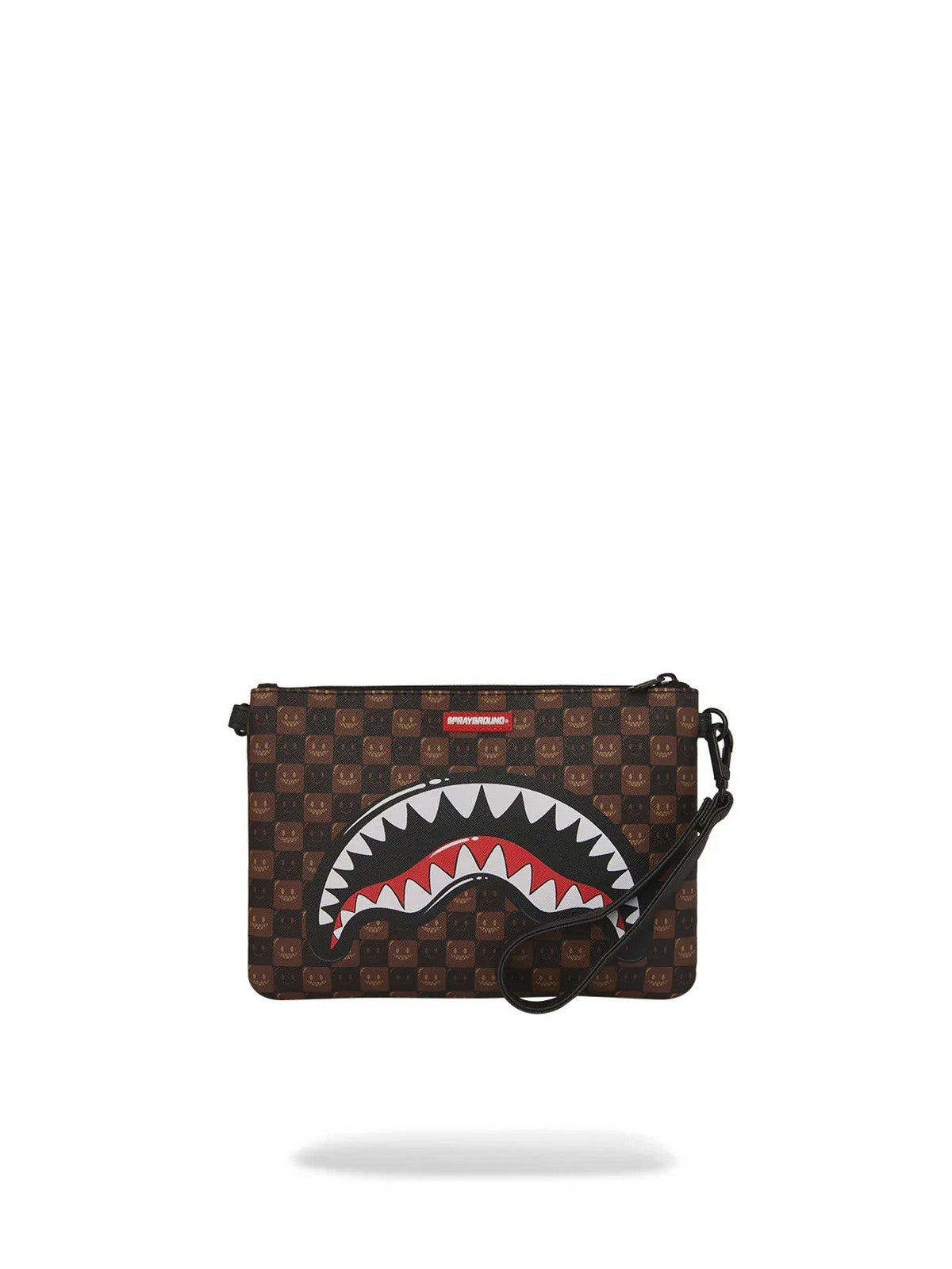 SPRAYGROUND Pochette Unisex adulto SHARKS IN PARIS WTF BUBBLE BROWN CHECK CROSSOVER CLUTCH - 910B9307NSZ gioboutiqueweb