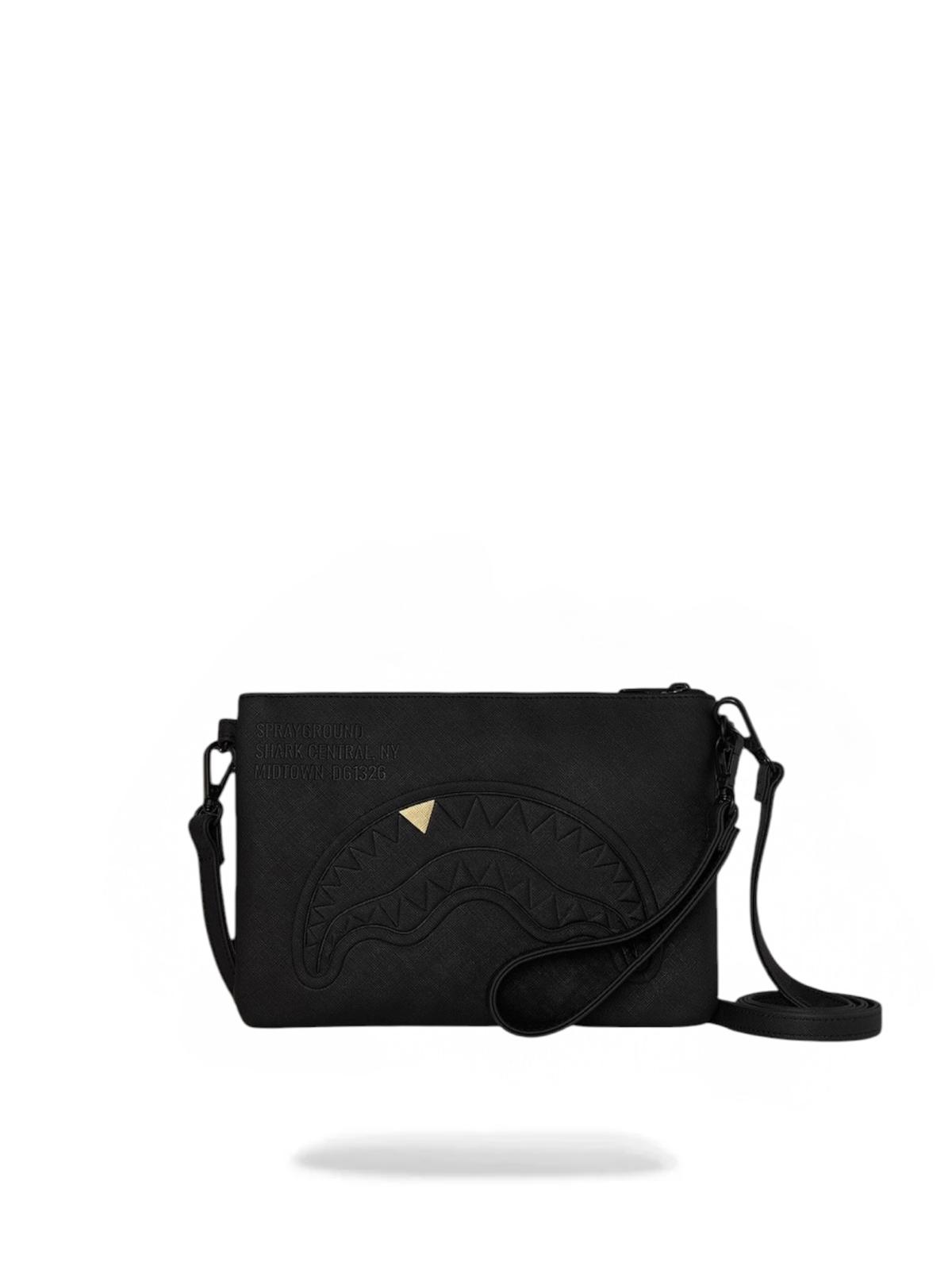 SPRAYGROUND Pochette Unisex adulto BLACKED OUT EMBOSSED GOLD TOOTH CROSSOVER CLUTCH - 910B9327NSZ