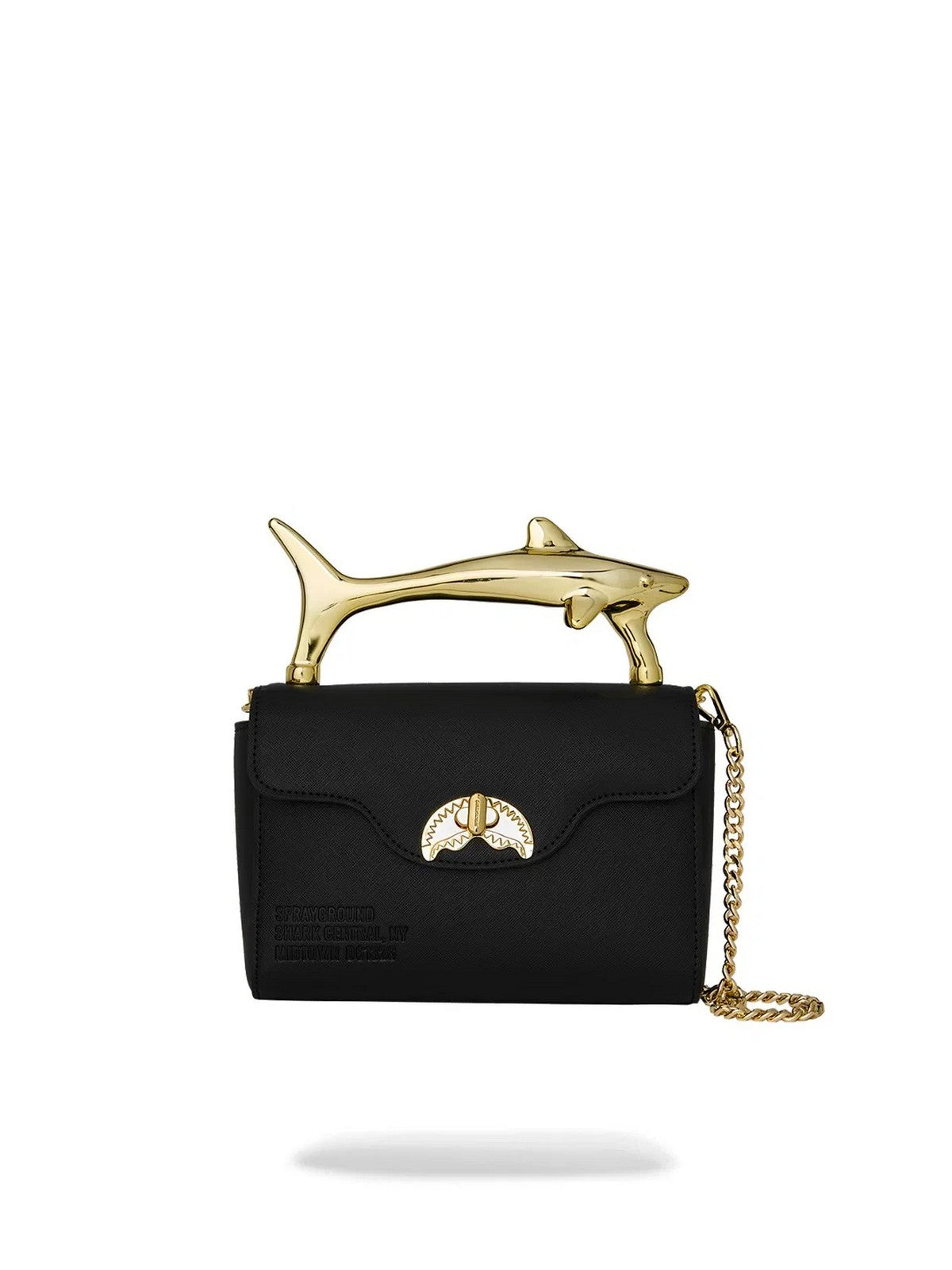 SPRAYGROUND Borsa Donna BLACKED OUT EMBOSSED GOLD SHARK HANDBAG - 910B9620NSZ gioboutiqueweb