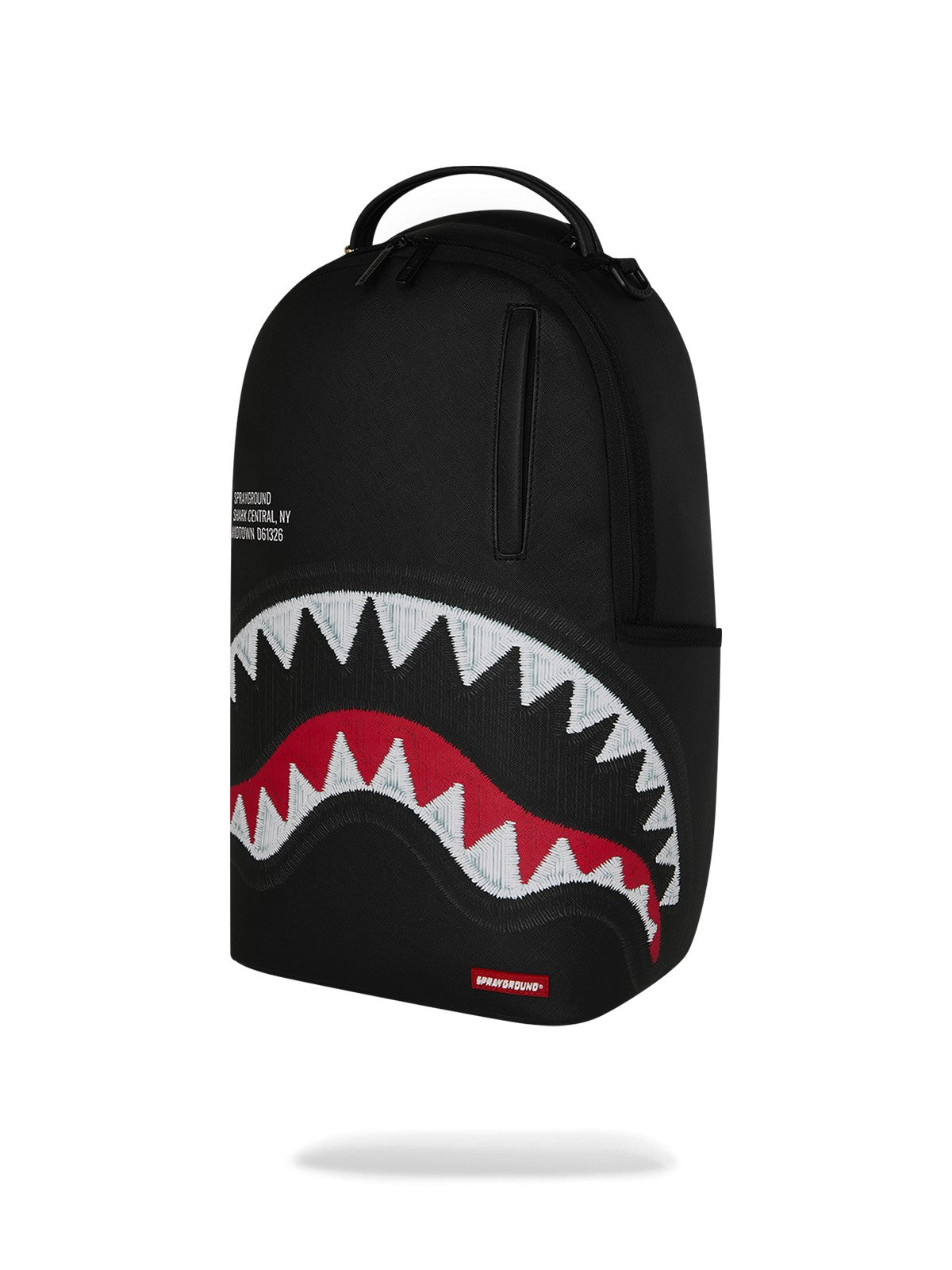 SPRAYGROUND Zaino Unisex adulto SHARK CENTRAL BLACK EMBROIDERED SHARK BACKPACK - 910B9629NSZ gioboutiqueweb