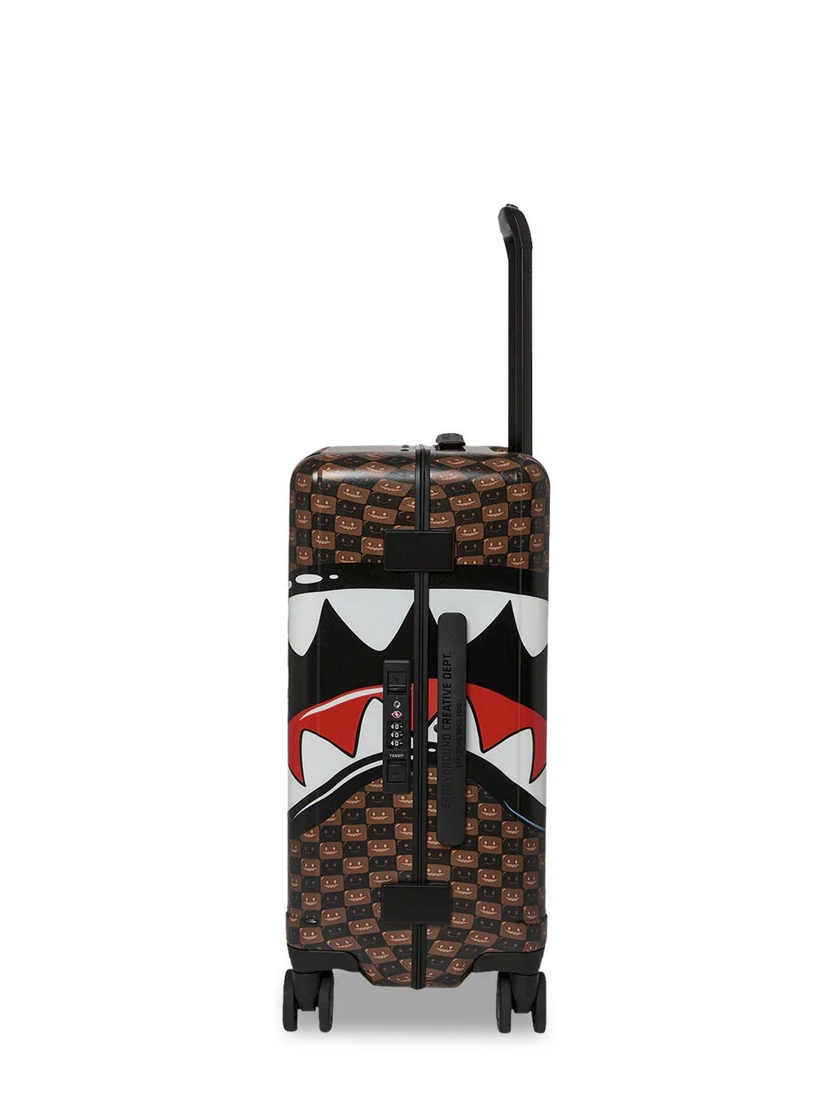 SPRAYGROUND Trolley Unisex adulto SHARKS IN PARIS WTF BUBBLE BROWN CHECK CARRY-ON LUGGAGE - 910CL327NSZ gioboutiqueweb