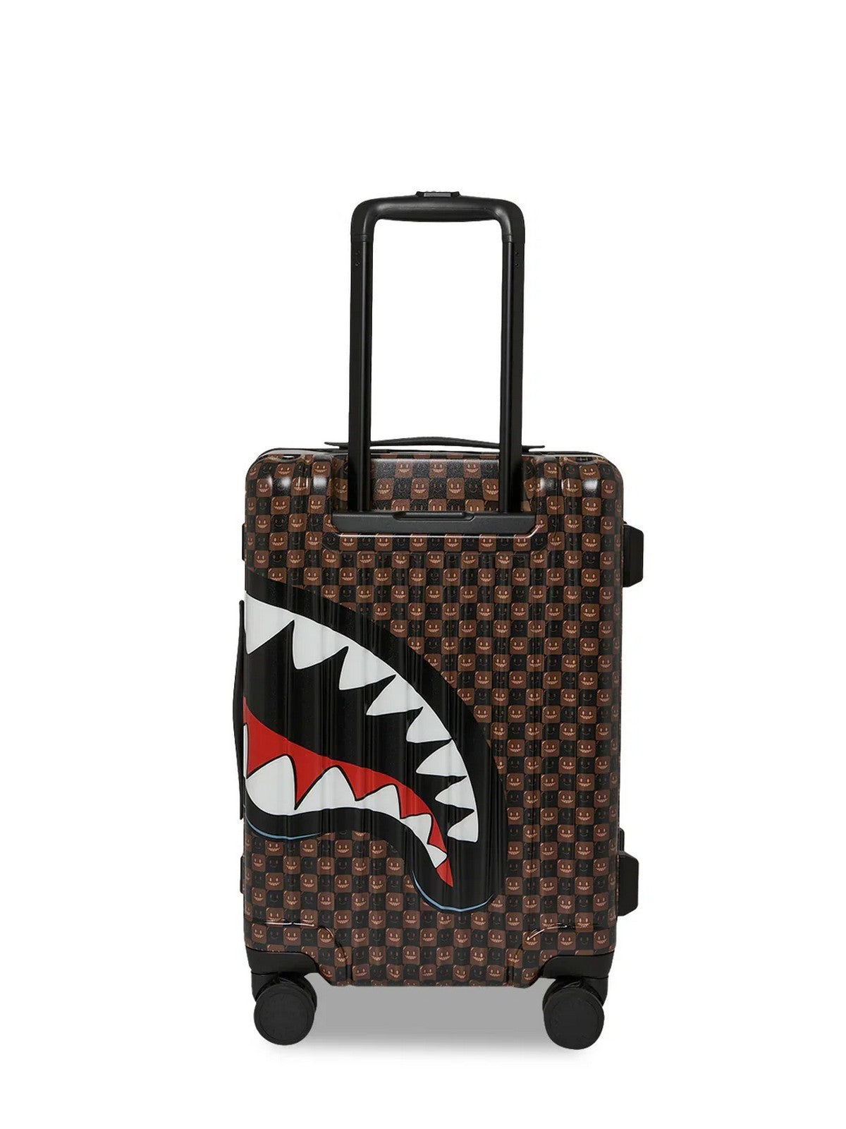 SPRAYGROUND Trolley Unisex adulto SHARKS IN PARIS WTF BUBBLE BROWN CHECK CARRY-ON LUGGAGE - 910CL327NSZ gioboutiqueweb