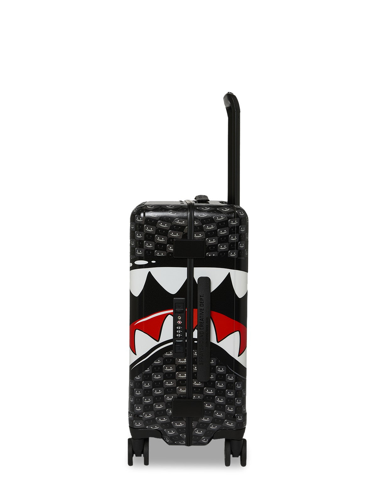 SPRAYGROUND Trolley Unisex adulto SHARKS IN PARIS WTF BUBBLY BLACK CHECK CARRY-ON LUGGAGE - 910CL328NSZ gioboutiqueweb