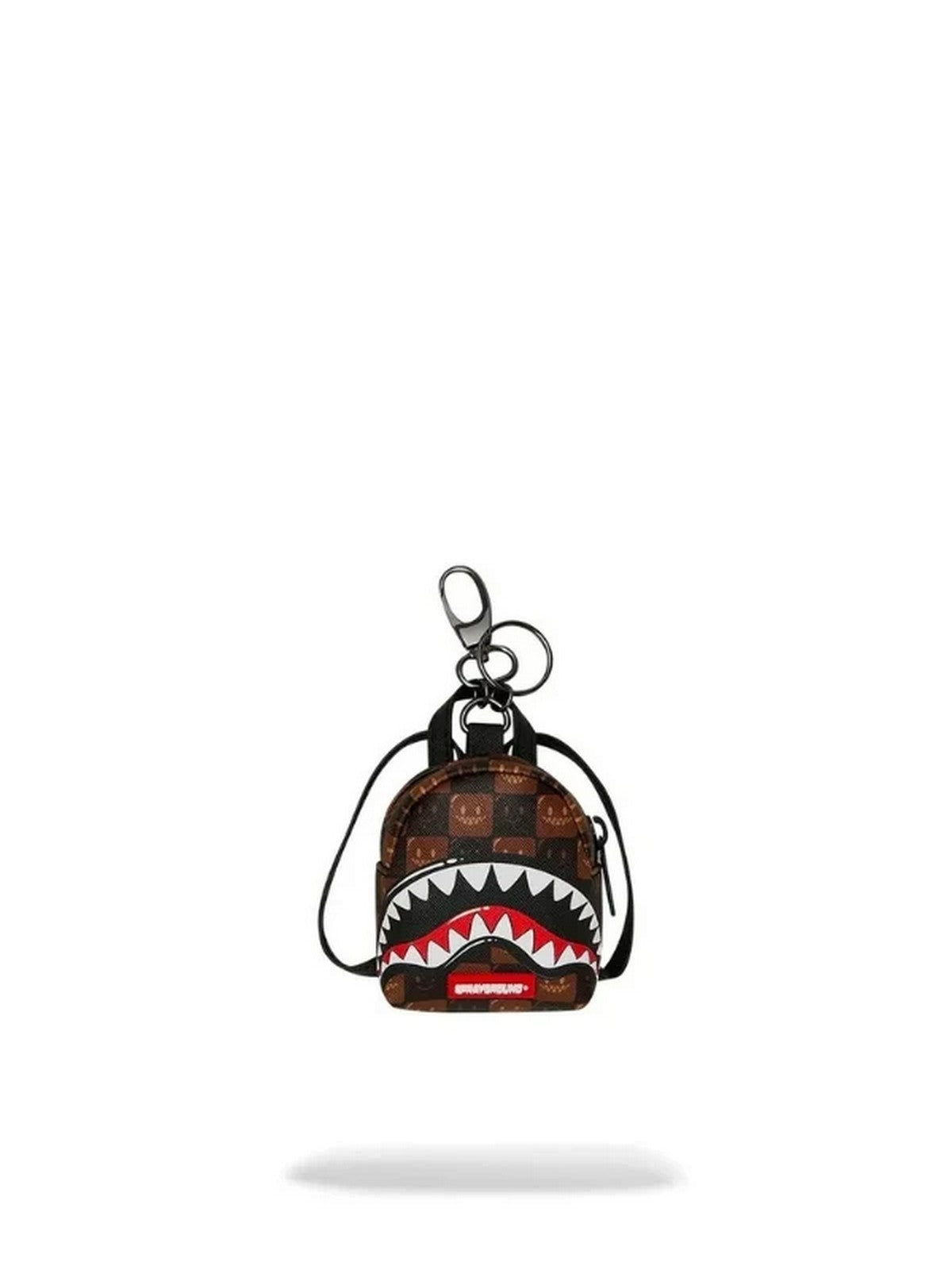 SPRAYGROUND Portachiave Unisex adulto SHARKS IN PARIS WTF BUBBLE BROWN CHECK BACKPACK KEYCHAIN - 910K9304NSZ